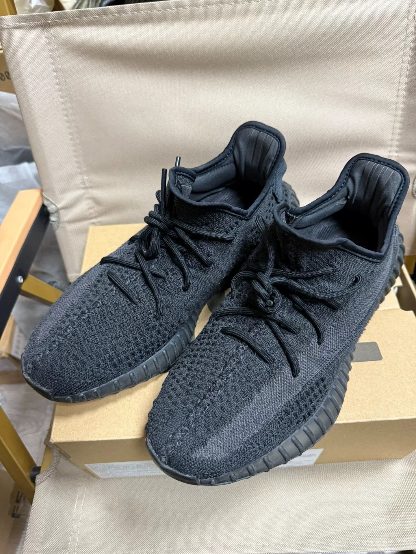 Adidas Adidas YEEZY350 Black Lowtop Sneakers 10 Men Size US 10 / EU 43 - 1 Thumbnail