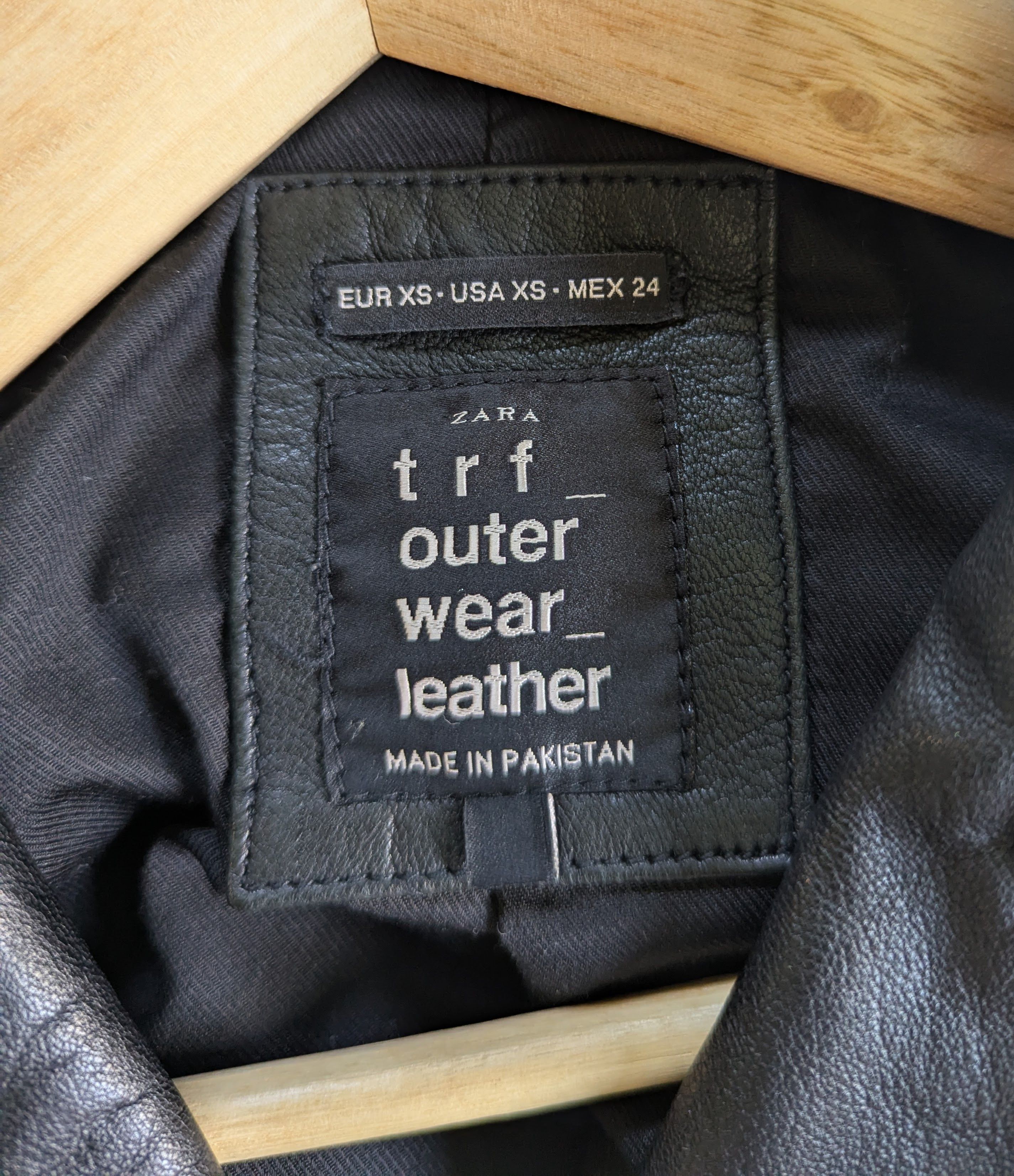 Zara Genuine Black Leather Moto/Biker Jacket