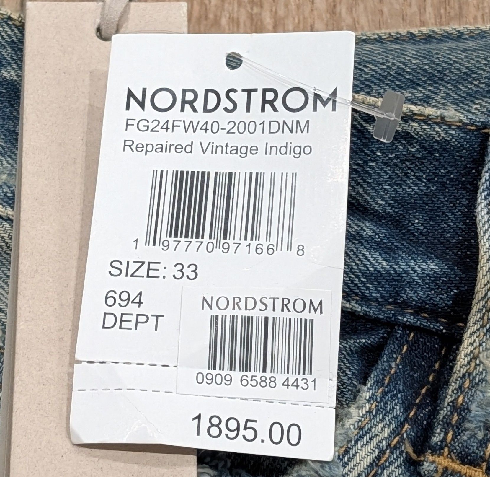 Fear of God FEAR OF GOD Distressed Straight Leg Jeans Vintage Indigo 33 Size US 33 - 16 Thumbnail