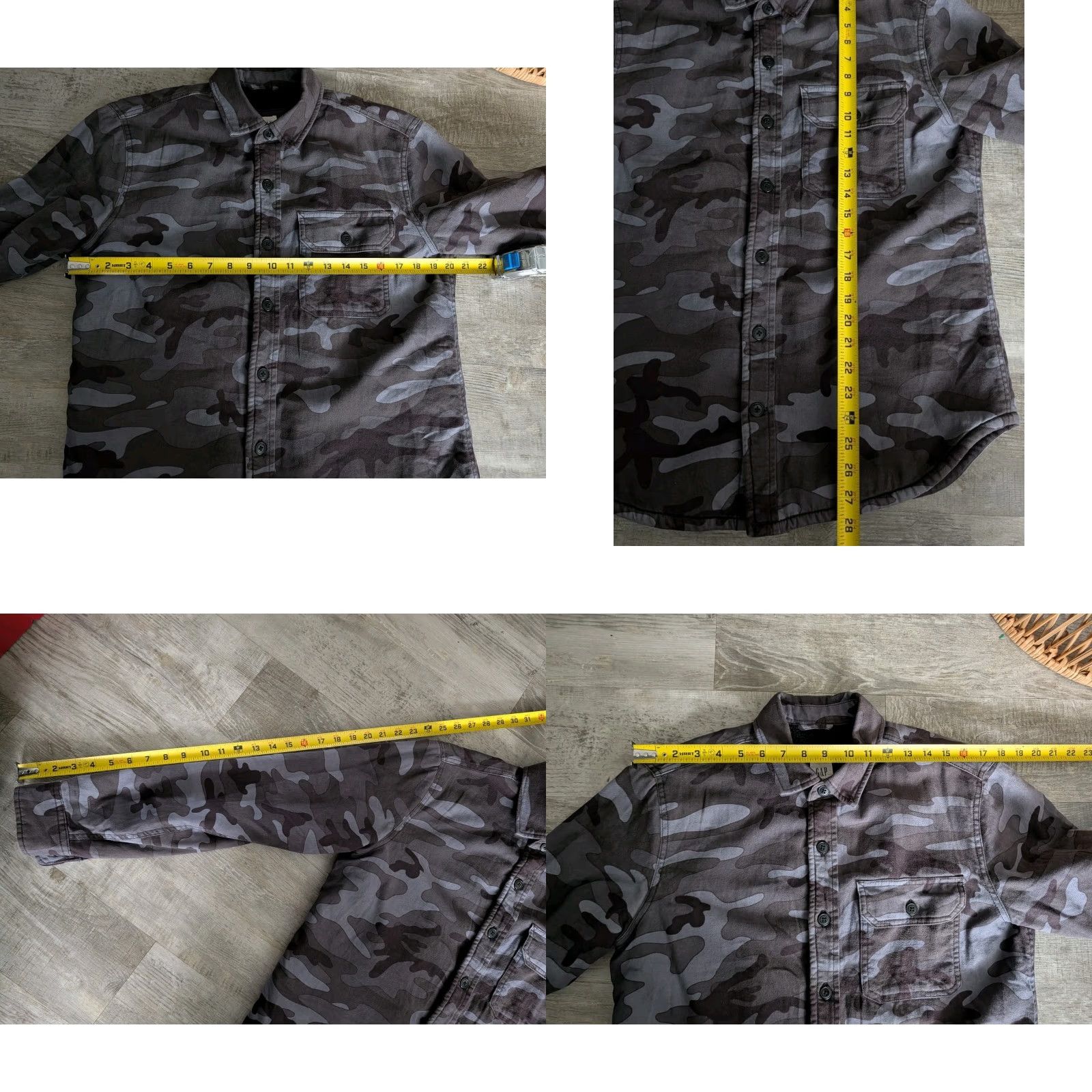 Gap Gap Men's Camo Sherpa Lined Button-Up Shirt Size S Black Gray Outdoor Casual Size US S / EU 44-46 / 1 - 8 Thumbnail