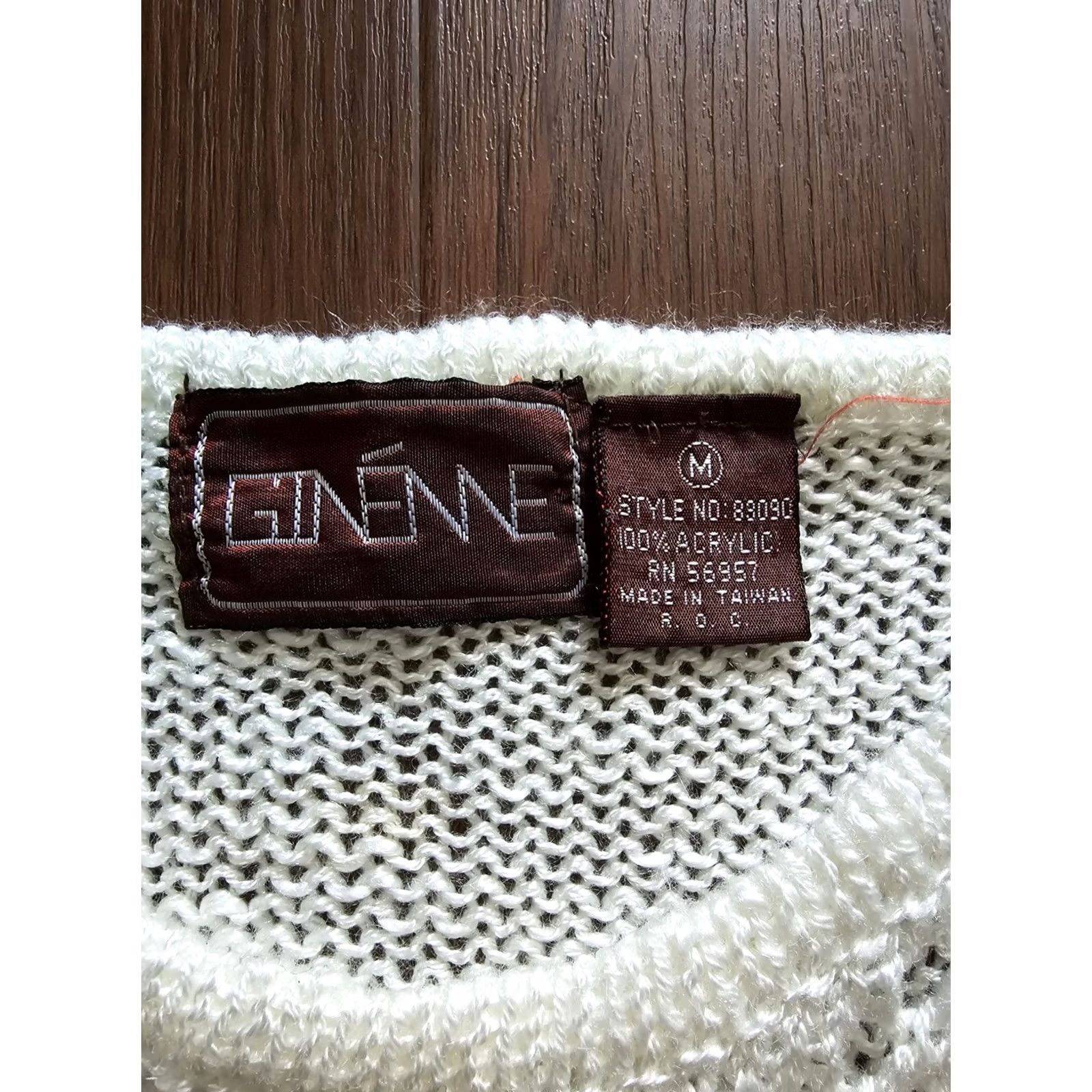 Vintage VINTAGE Ginenne Sweater Shirt Womens Medium Beige 1980s Beaded Cottagecore Grandmacore Decade 80s Size M / US 6-8 / IT 42-44 - 6 Thumbnail