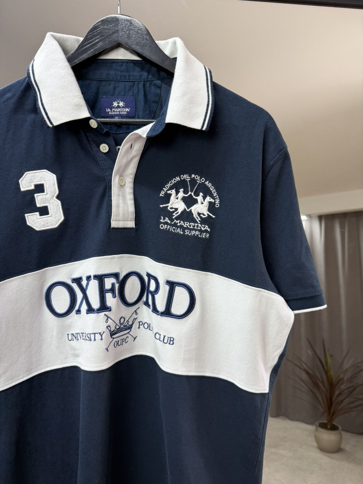 Polo Ralph Lauren La Martina Varsity Polo Shirt Oxford Luxury Big Logo Back Size US XL / EU 56 / 4 - 3 Thumbnail