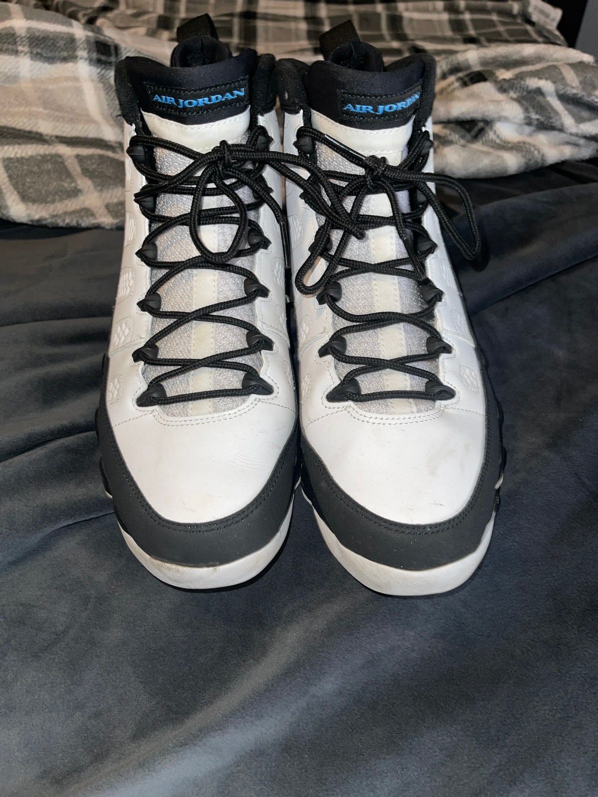 Pre-owned Jordan Nike Jordan 9 University Blue Shoes In White