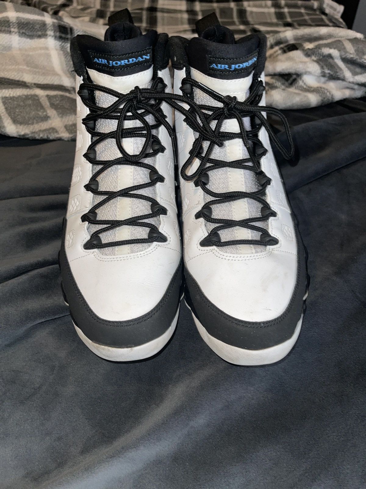 image of Jordan Nike Jordan 9 University Blue Shoes in White, Men's (Size 11)