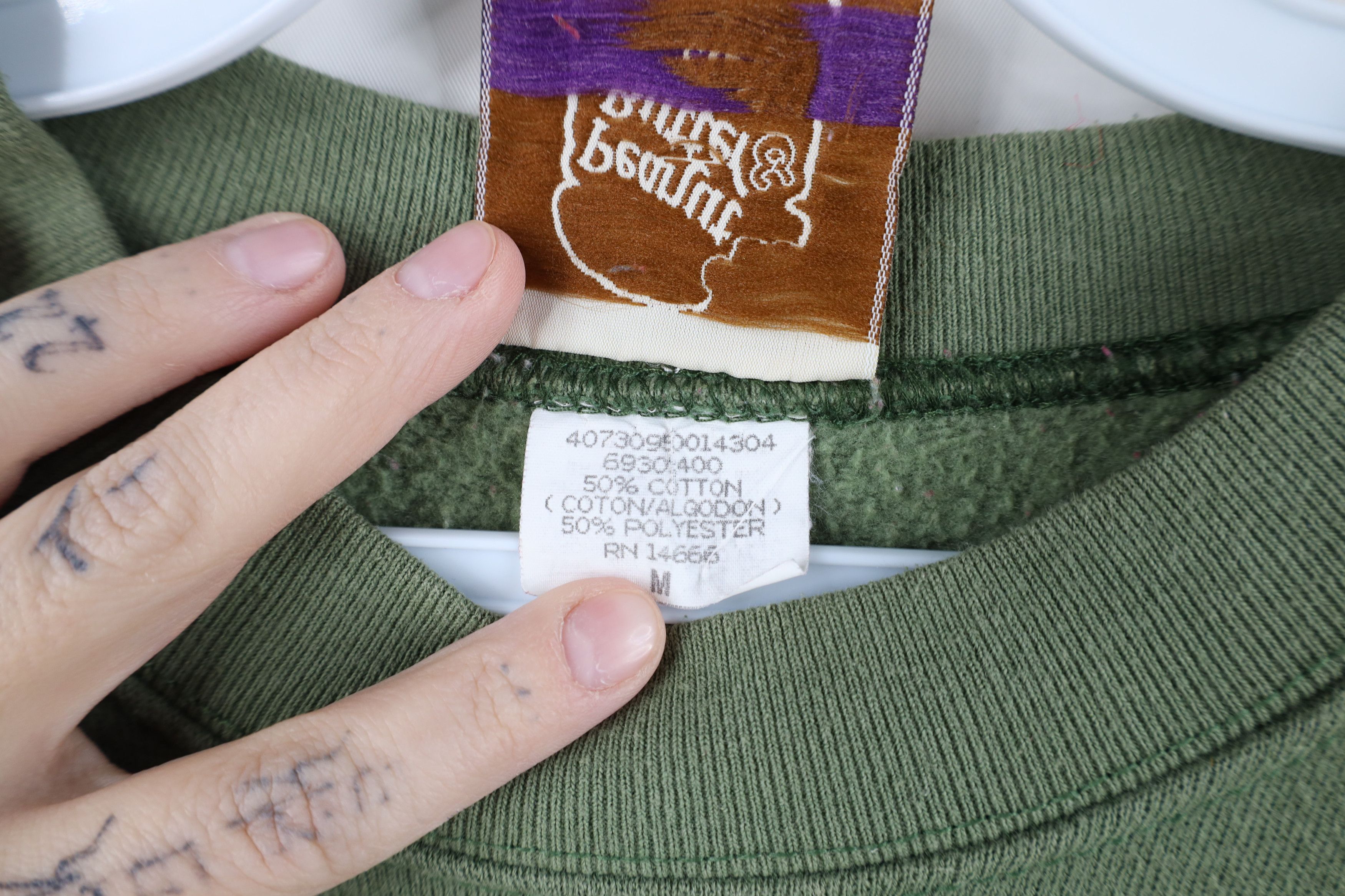 Vintage Vintage 90s Streetwear Nature Butterfly Sweatshirt Green USA Size M / US 6-8 / IT 42-44 - 9 Thumbnail