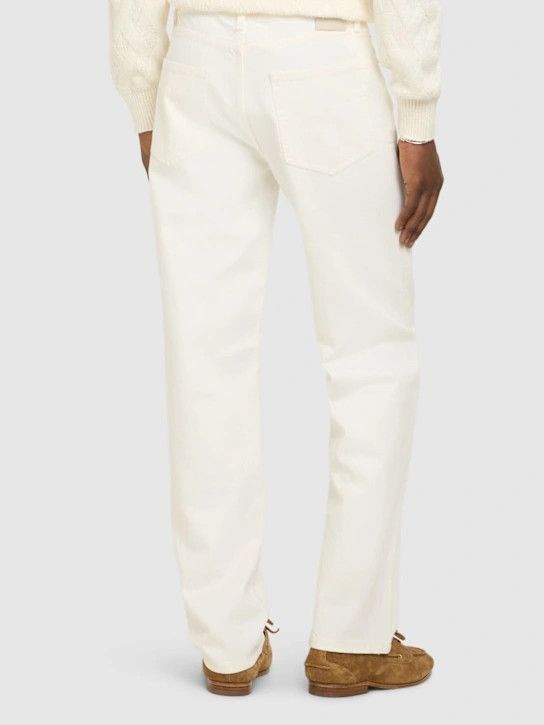 Z Zegna o1lsvrm0525 Marble Pure Cotton Pants in White Size US 34 / EU 50 - 4 Thumbnail