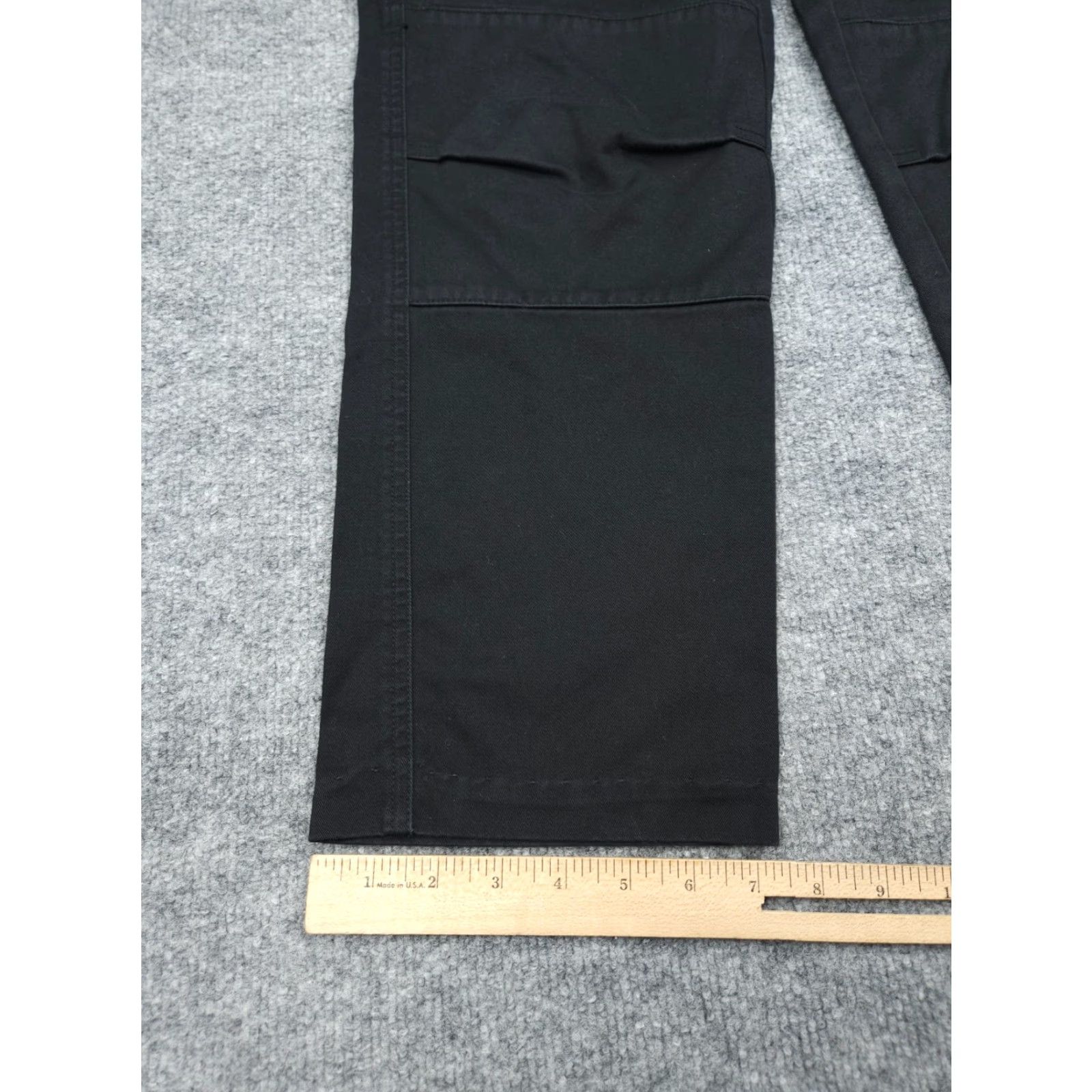 Empyre Empyre Cargo Pants Men's 28 ( FITS 28 x 25) *HEMMED* Black Casual Workwear 5-Pocket Design Embroidered Logo Zipper Cotton Relaxed Straight Pants Mens Size US 28 / EU 44 - 2 Thumbnail