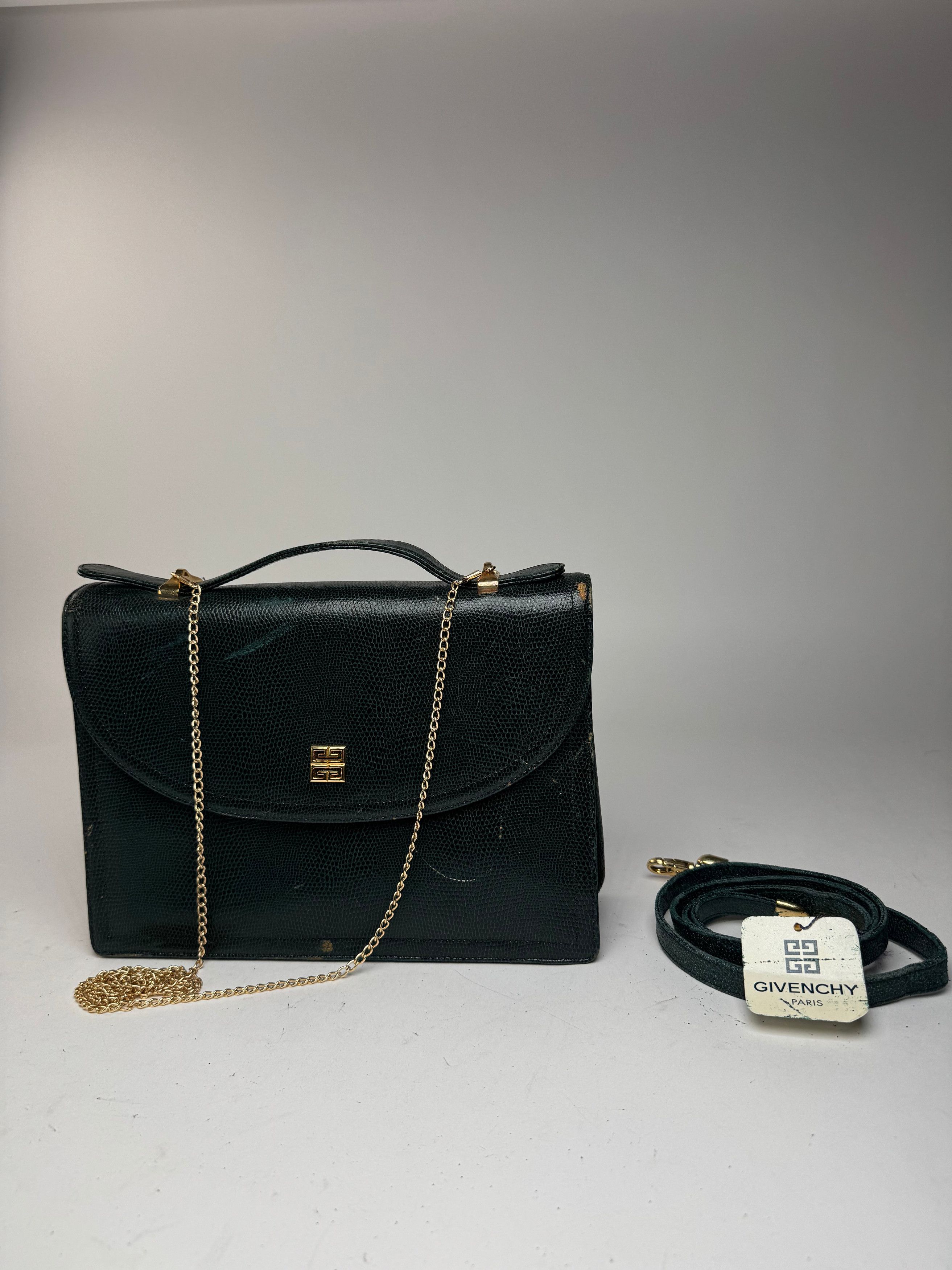 Givenchy Vintage 2Way Leather snakeskin bag green Size ONE SIZE - 1 Thumbnail