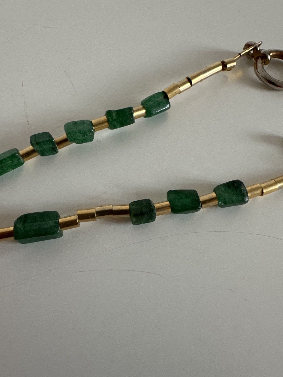 Vintage Green & Gild drop necklace Size ONE SIZE - 1 Thumbnail