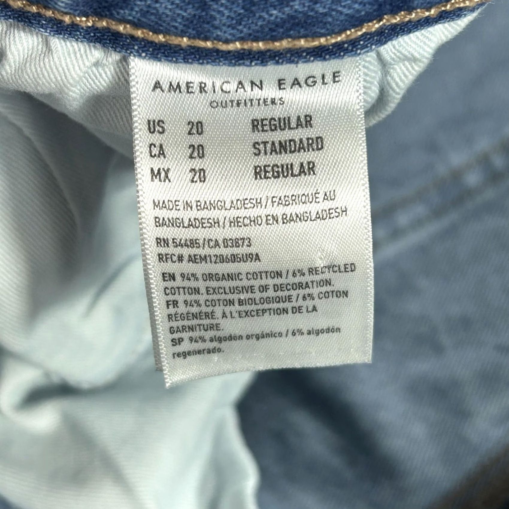 American Eagle Outfitters VINTAGE American Eagle 90s Straight Jeans Womens 20 Blue High Rise Relaxed 44x31 Denim Size 42" / US 20 - 7 Thumbnail