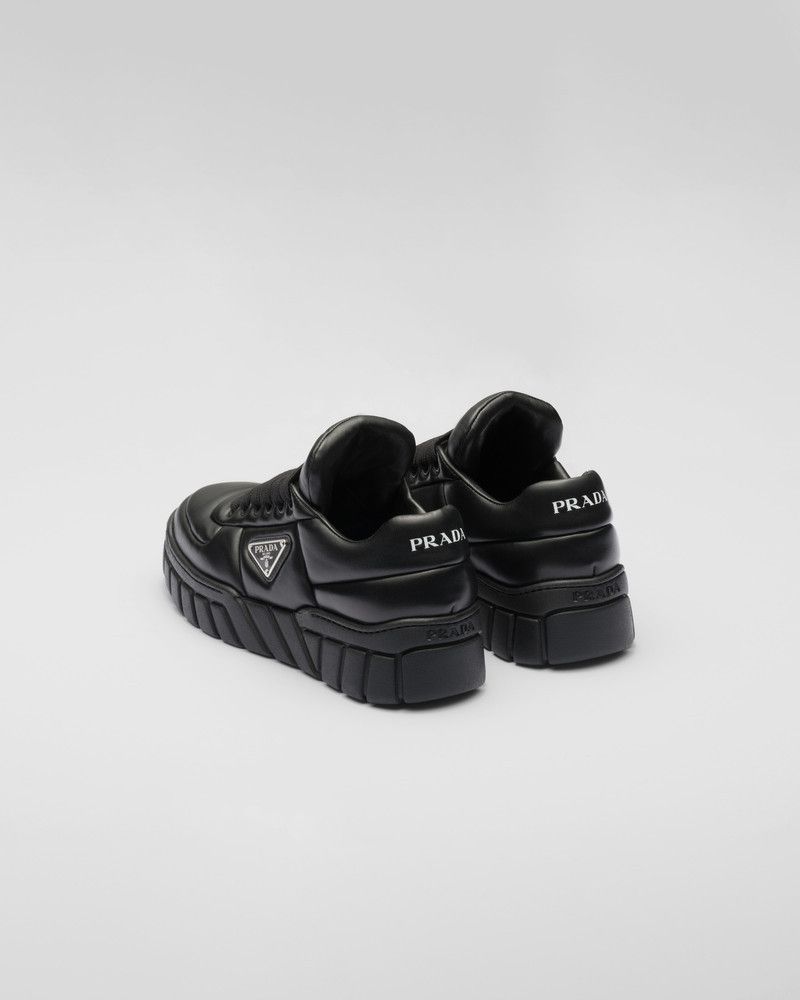 Prada o1B3y1r0526 Padded Nappa Leather Sneakers in Black Size US 5.5 / IT 35.5 - 5 Thumbnail