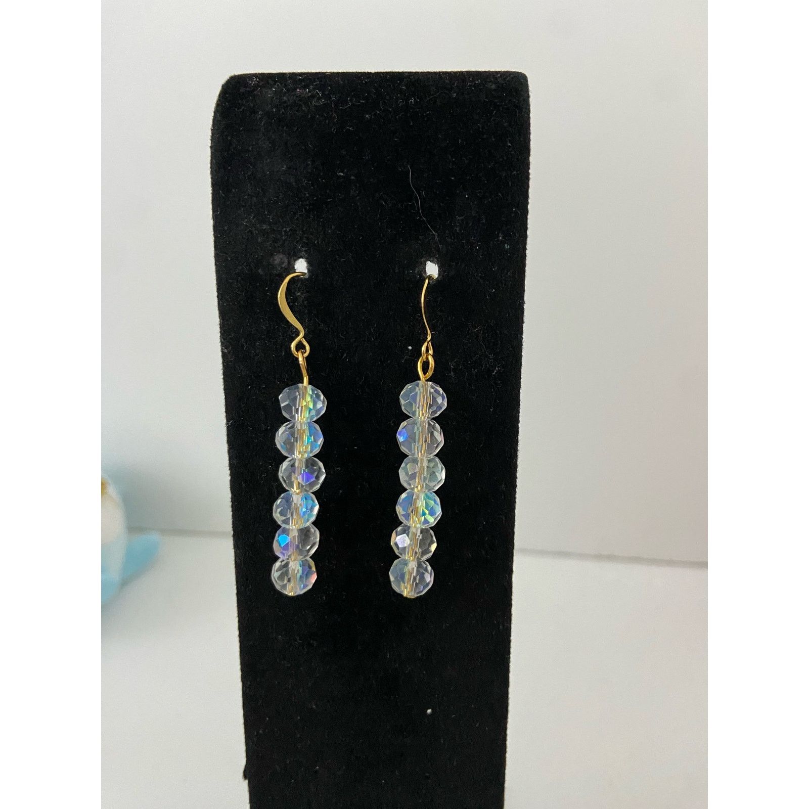 Handmade Clear sparkly glass bead earrings Size ONE SIZE - 1 Thumbnail