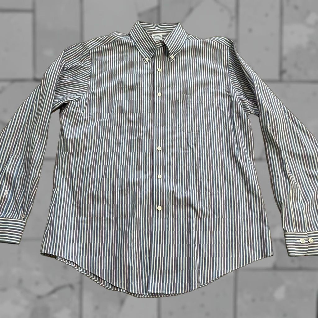 Brooks Brothers Brooks Brothers Mens Slim Fit Non-Iron Long Sleeve Button-Down Shirt L Multicolor Size US L / EU 52-54 / 3 - 1 Thumbnail