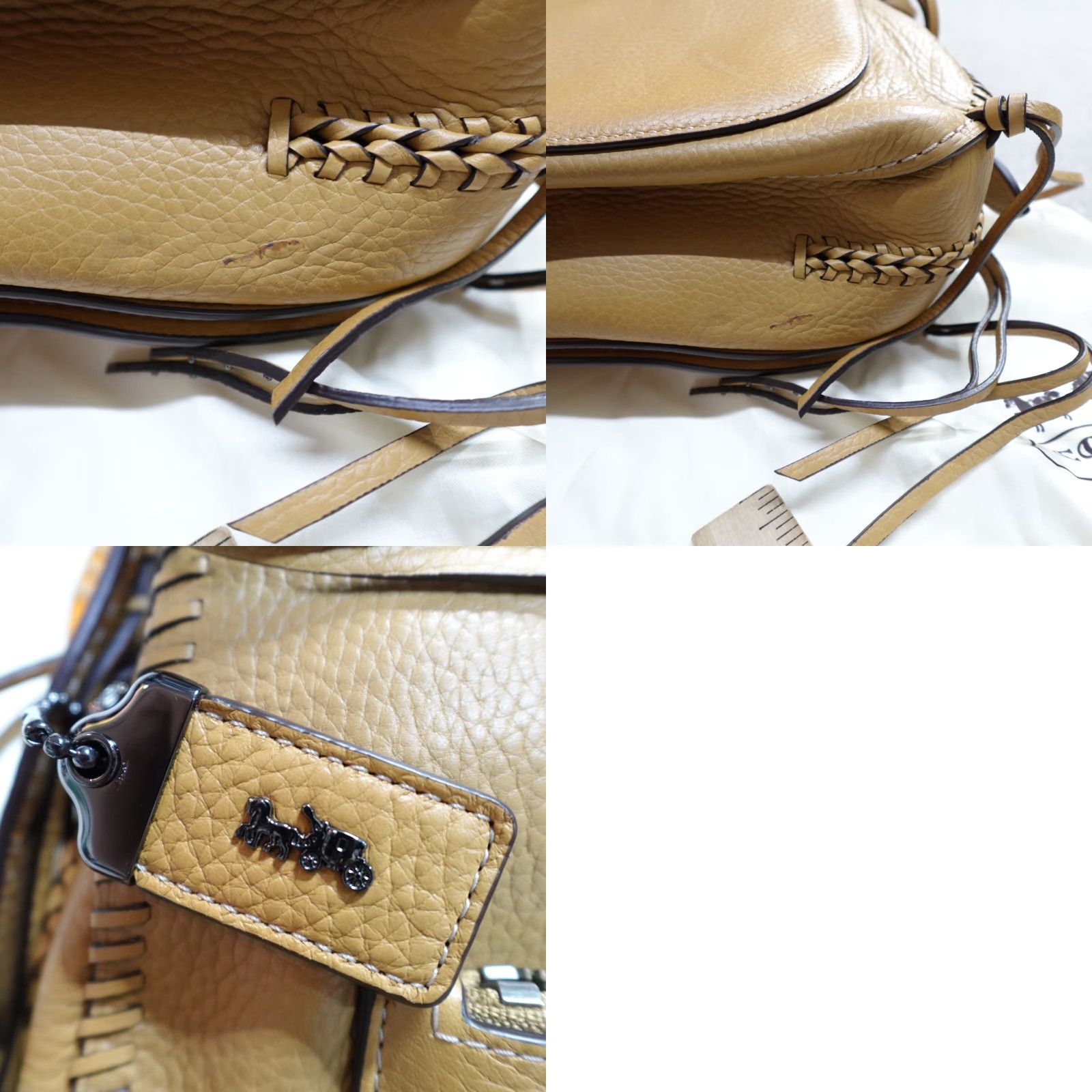 Coach VINTAGE Coach Bag Beige Shoulder Adjustable Strap Saddle Glove Tanned Satchel 20115 Women Medium Leather Strap Adjustable Size ONE SIZE - 10 Thumbnail