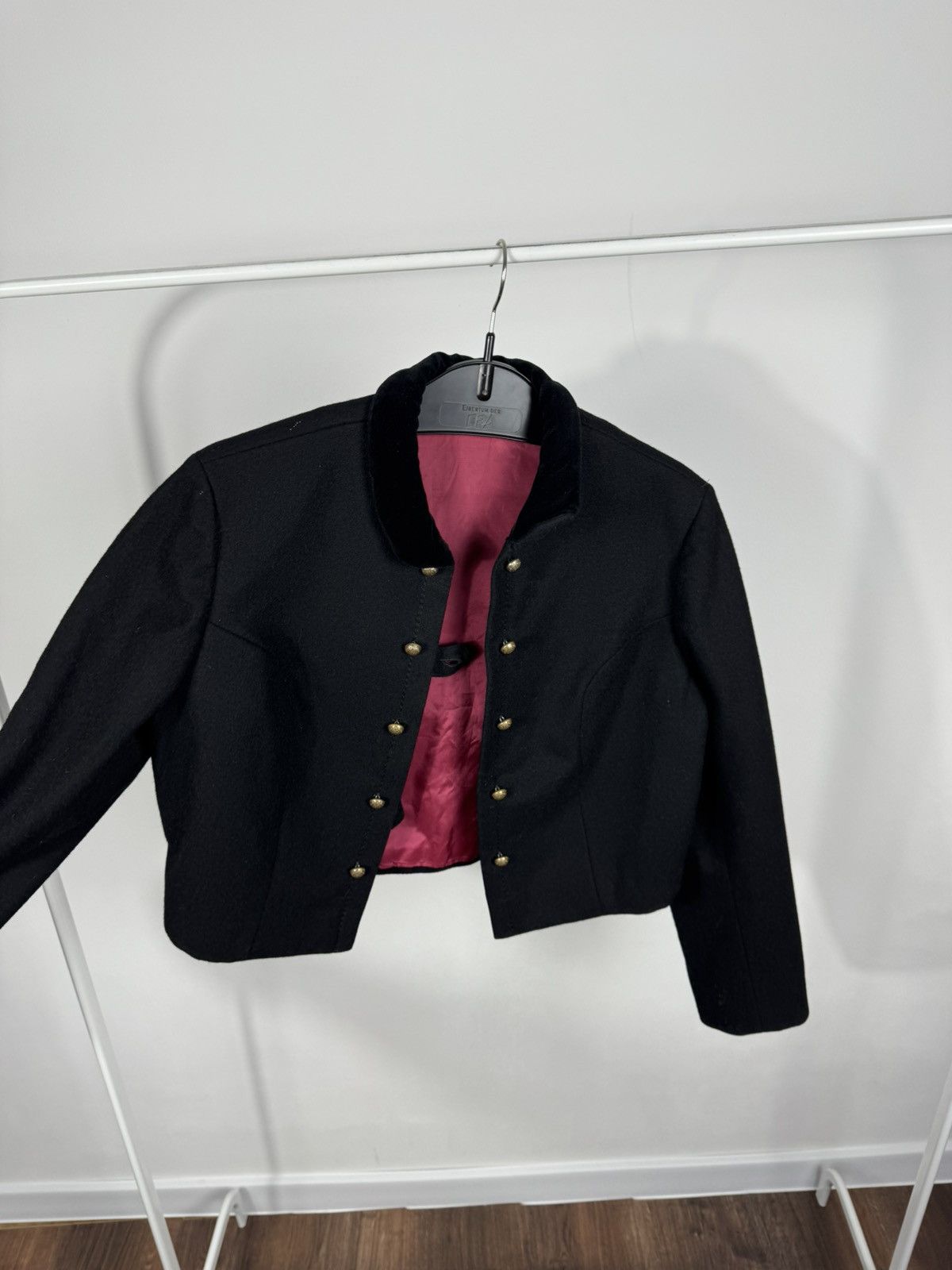 Other Vintage Antique Cropped Military Blazer Jacket Velvet Collar Size M / US 6-8 / IT 42-44 - 11 Thumbnail