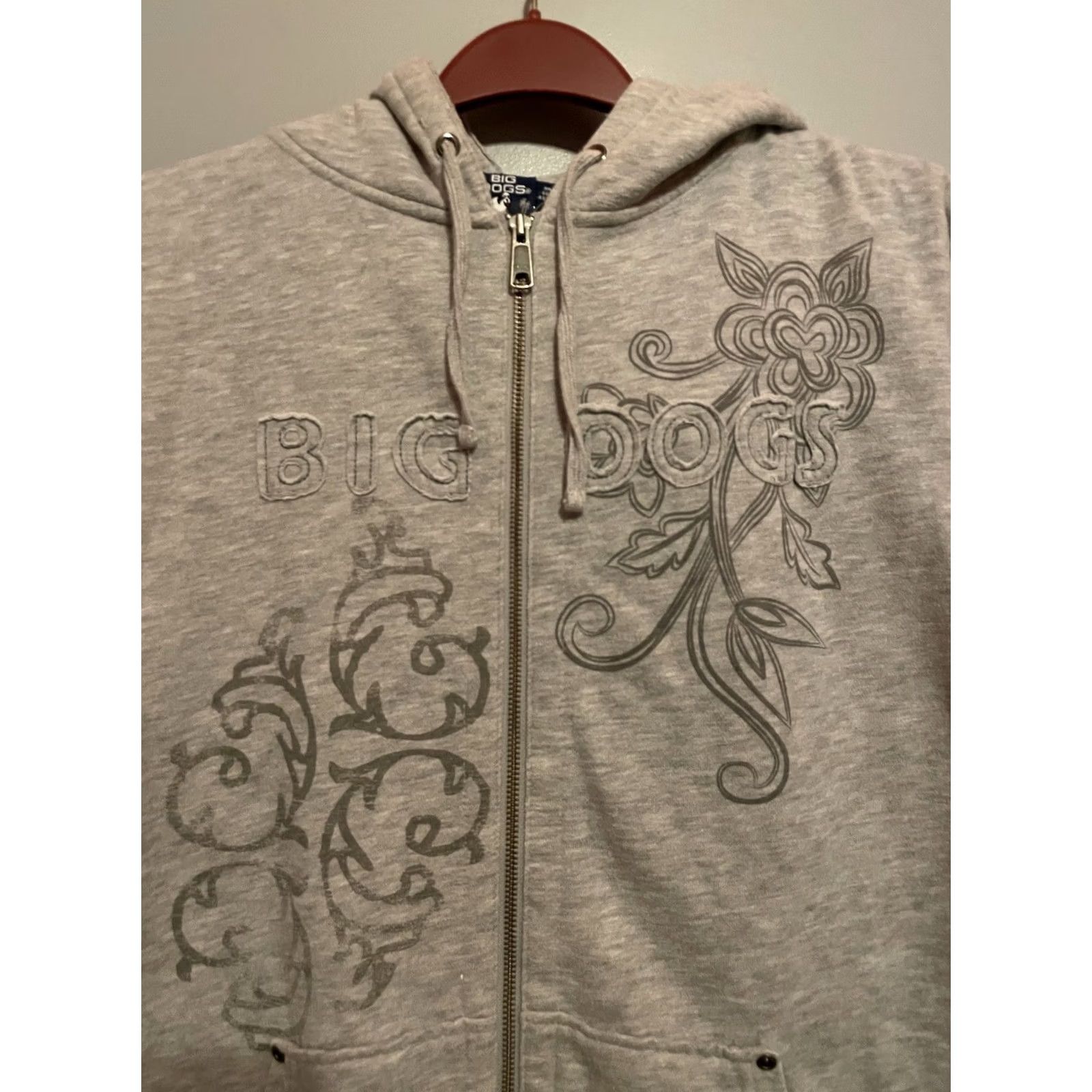 Big Dogs VINTAGE Big Dogs Hooded Jacket L Gray Zip Up Sweatshirt Coat Mid-Length Size US L / EU 52-54 / 3 - 2 Thumbnail