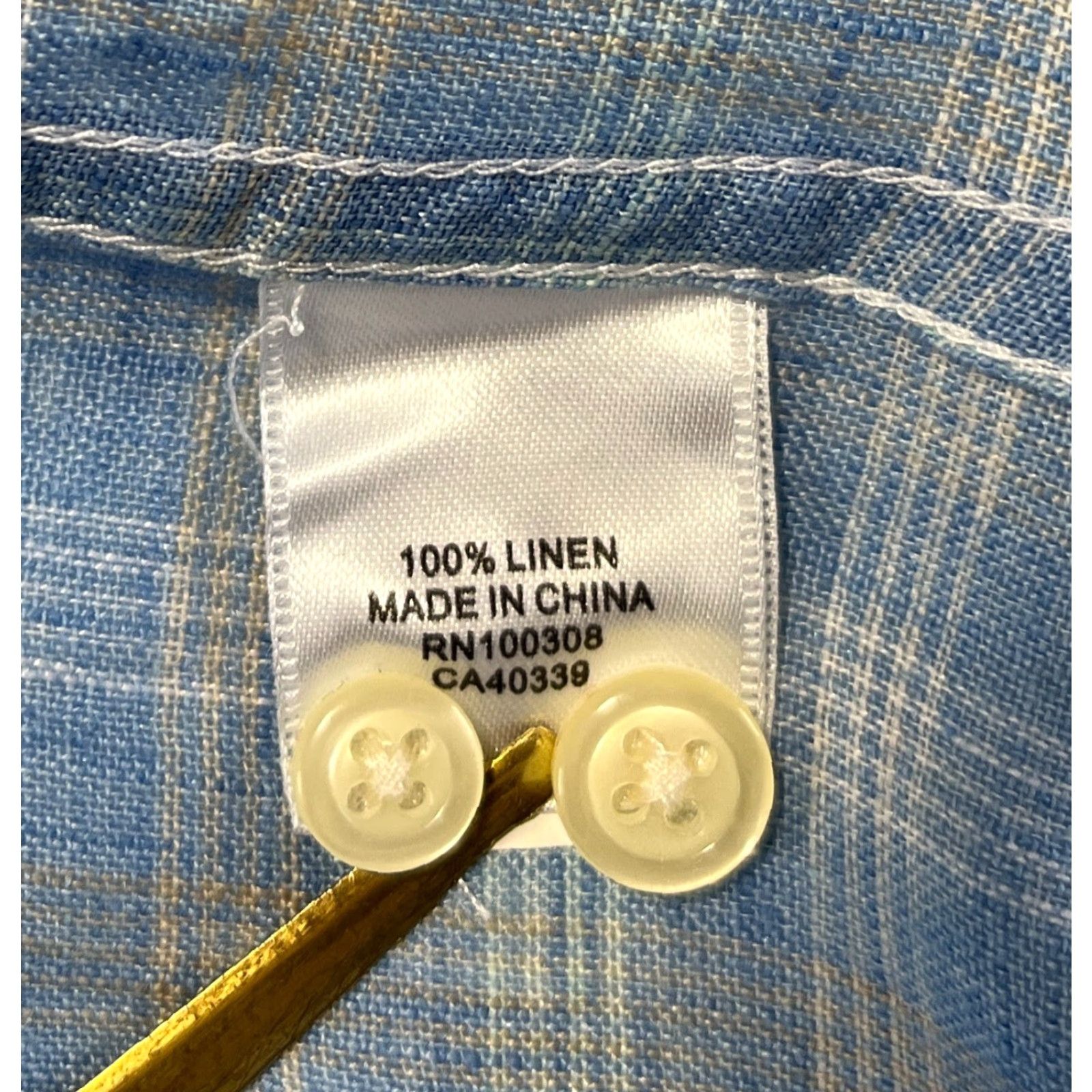 Peter Millar Peter Millar Seaside Duxbury Beach Linen Sport Shirt Plaid XL Blue Mens Shirt Size US XL / EU 56 / 4 - 7 Thumbnail