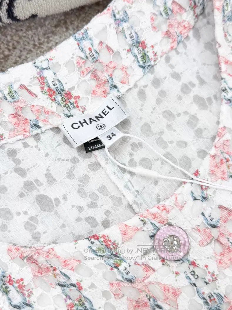 Chanel Chanel Floral lace mid-sleeve dress Size XXS / US 00 / IT 34 - 5 Thumbnail