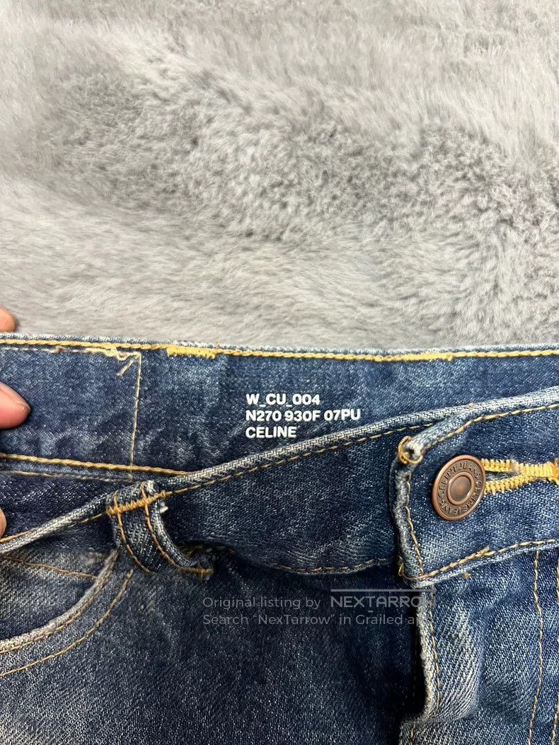 Celine Celine Washed Blue Straight Leg Wide Leg Flare 5-inch Jean Size US 26 / EU 42 - 3 Thumbnail
