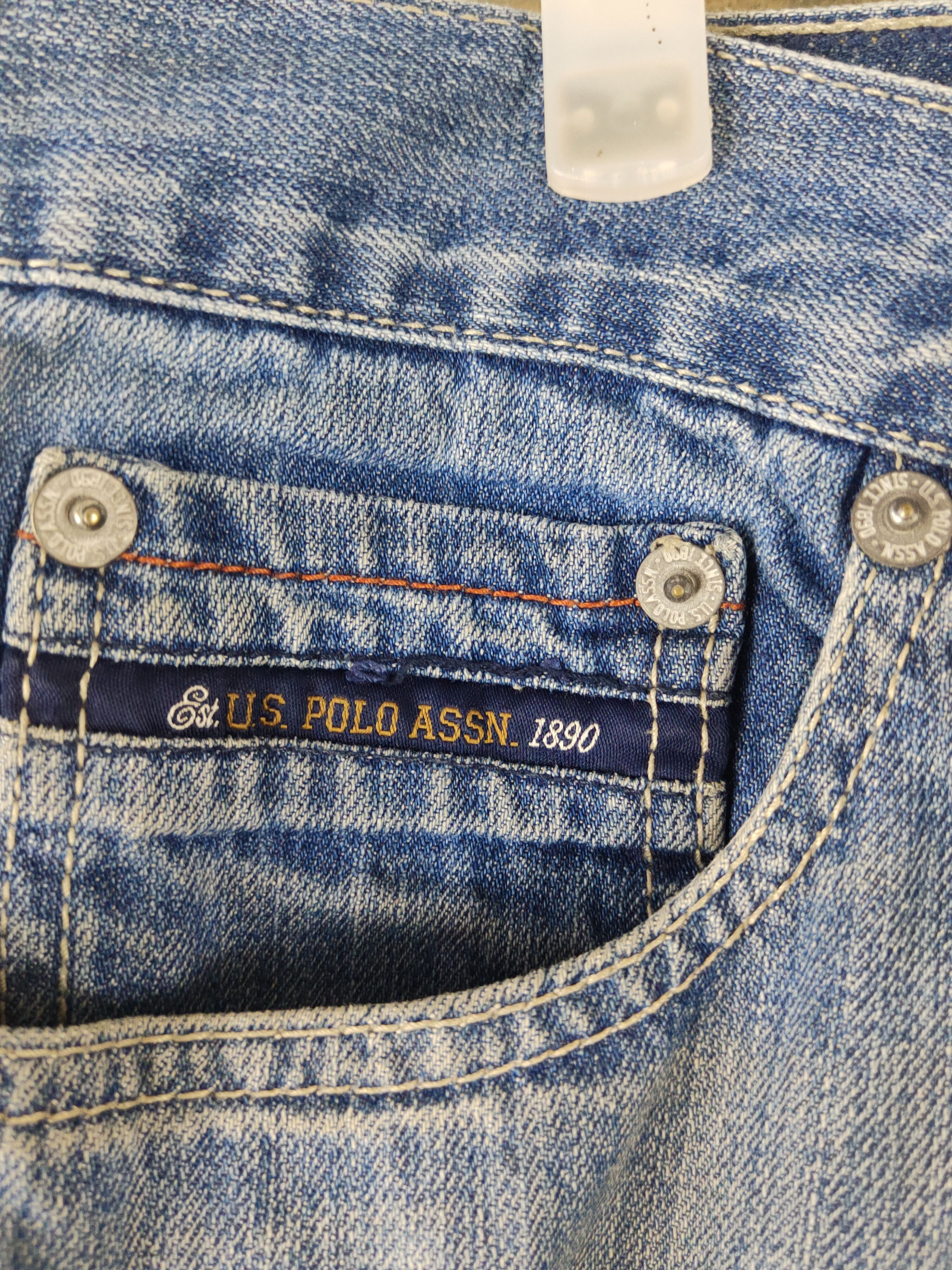 U.S. Polo Assn. DL U.S Polo Assn. Blue Distressed Ripped Jeans #1372 Size US 36 / EU 52 - 3 Thumbnail