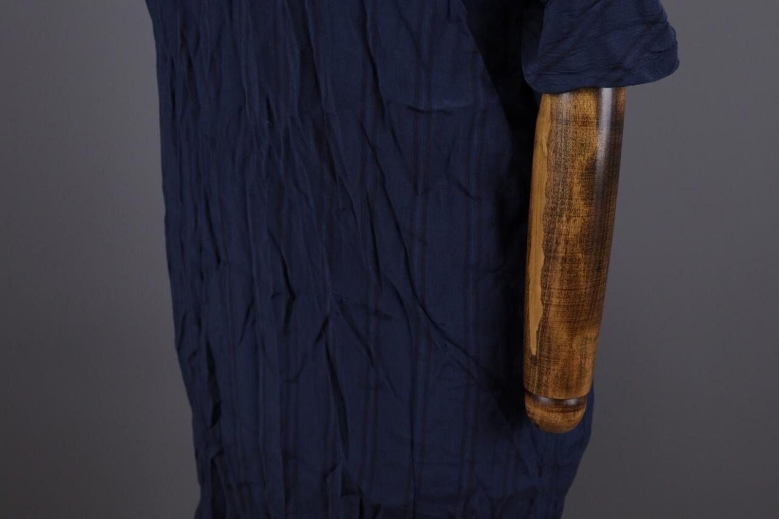 Designer Manila Grace Blue 3/4 Sleeve V-Neck Midi Dress 44 / M Size M / US 6-8 / IT 42-44 - 8 Thumbnail