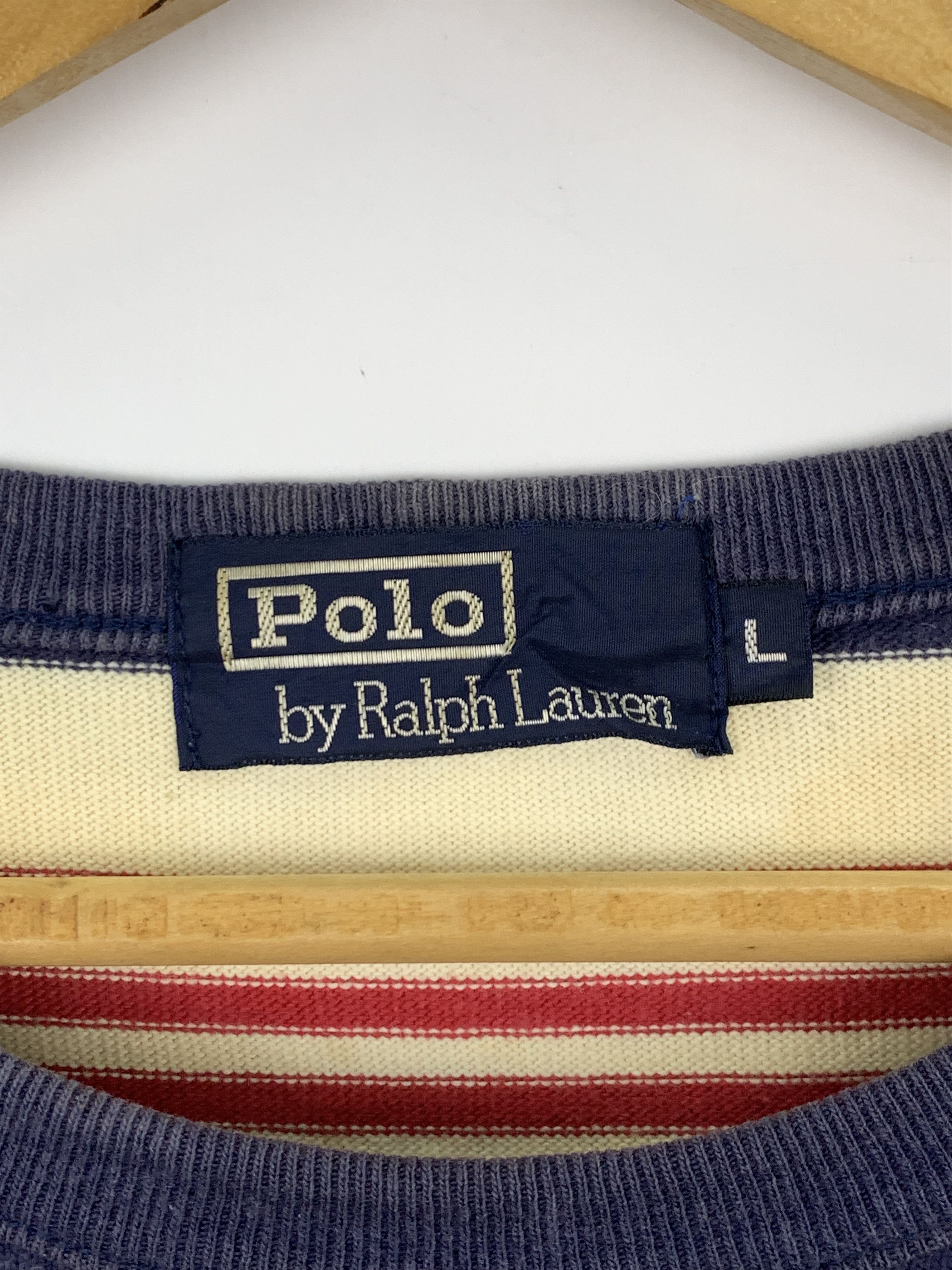 Polo Ralph Lauren × Vintage Vintage 90s Polo Ralph Lauren Striped Tee TA0060 Size US L / EU 52-54 / 3 - 5 Thumbnail