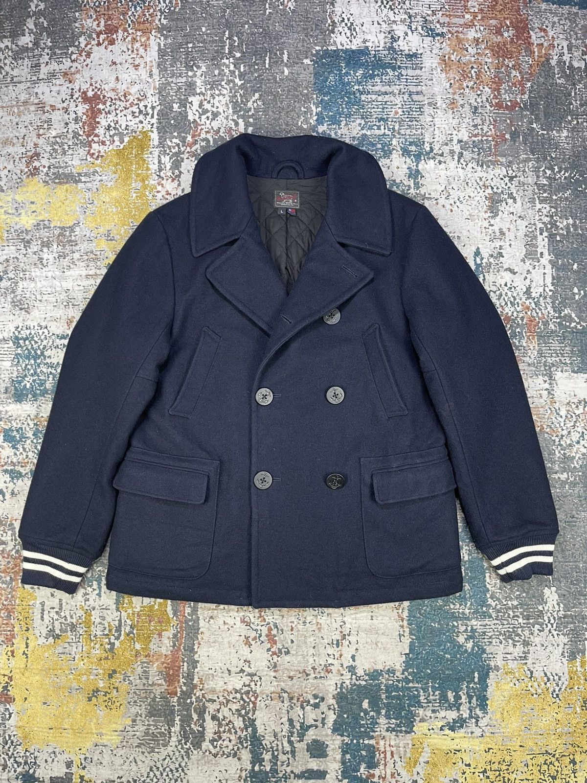 Woolrich Woolen Mills Woolrich Wool Double Breasted Navy Sailor Peacoat Size US L / EU 52-54 / 3 - 1 Thumbnail