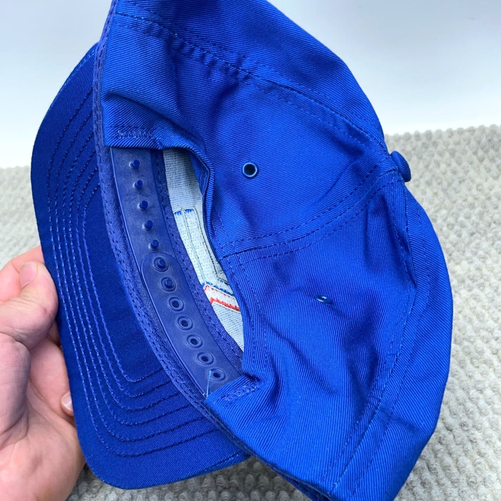 Rains VINTAGE Amtrak Railroad Hat Cap Trucker 90s Beech Grove USA Adjustable Blue Mens Hat Size ONE SIZE - 3 Thumbnail
