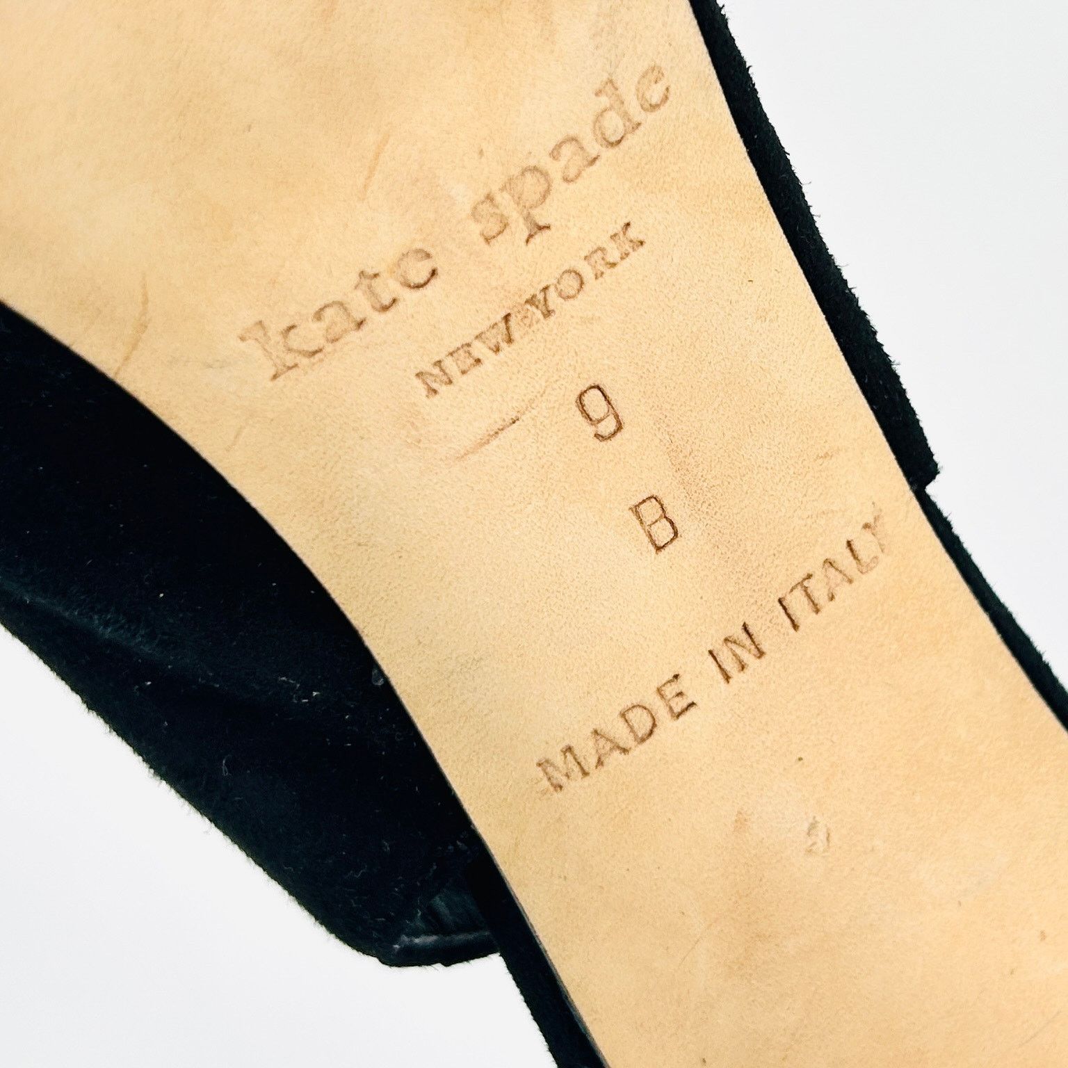 Kate Spade Black Genuine Suede Leather Rosette Platform Slingback Heels Size US 9 / IT 39 - 8 Thumbnail