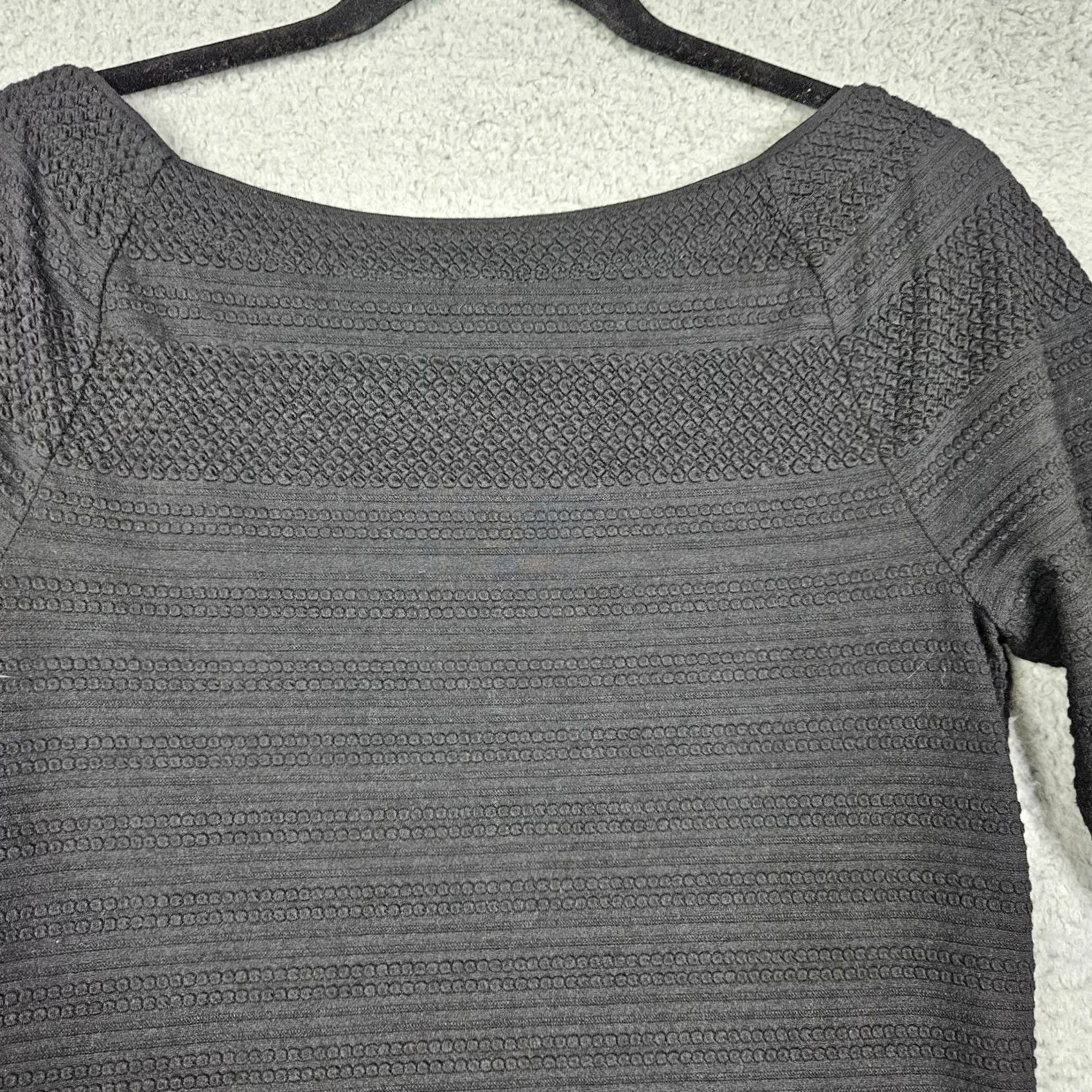 Vintage Meadow Rue By Anthropologie Women’s Stretch Textured 3/4 Sleeve Top S Black Pants? Size S / US 4 / IT 40 - 8 Thumbnail