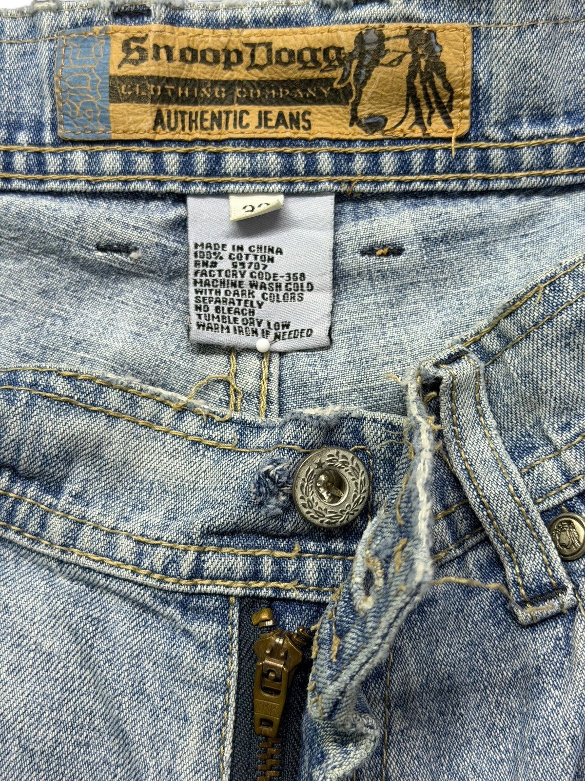 Snoop Dogg Vintage Snoop Dogg Clothing Company Baggy Distressed Denim Size US 31 - 9 Thumbnail