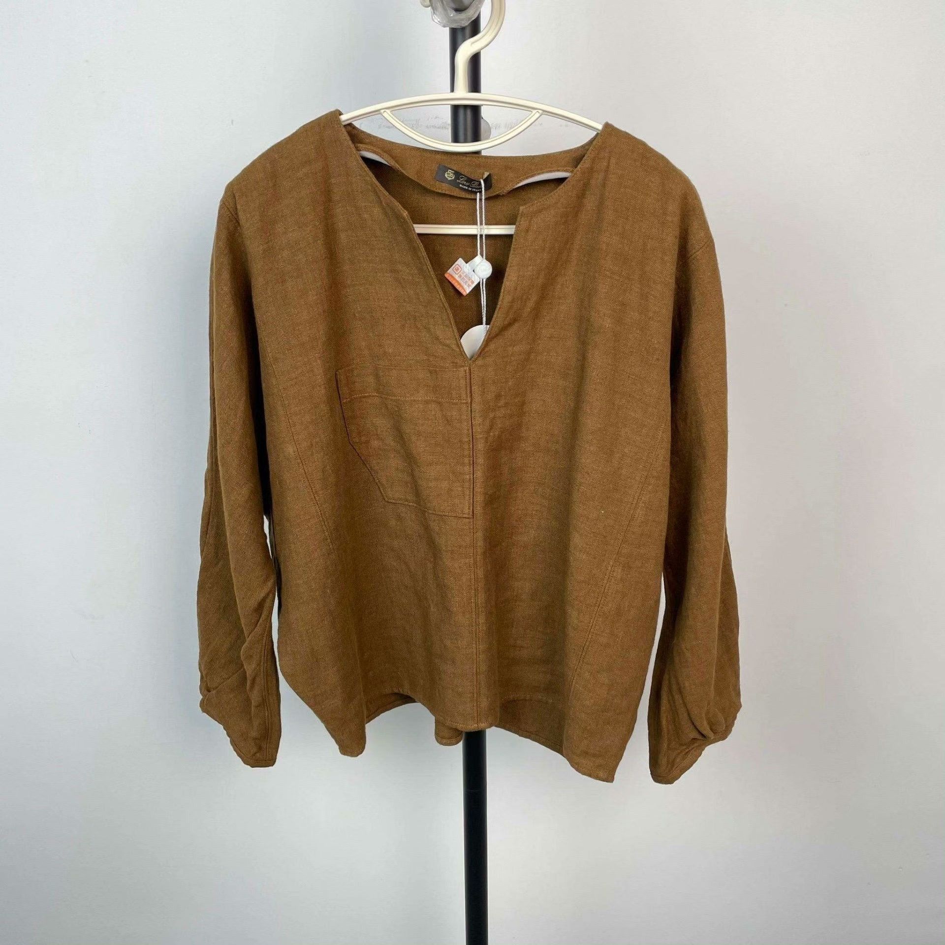 Loro Piana Loro Piana Linen Brown T-Shirt 42 Women Size M / US 6-8 / IT 42-44 - 1 Thumbnail