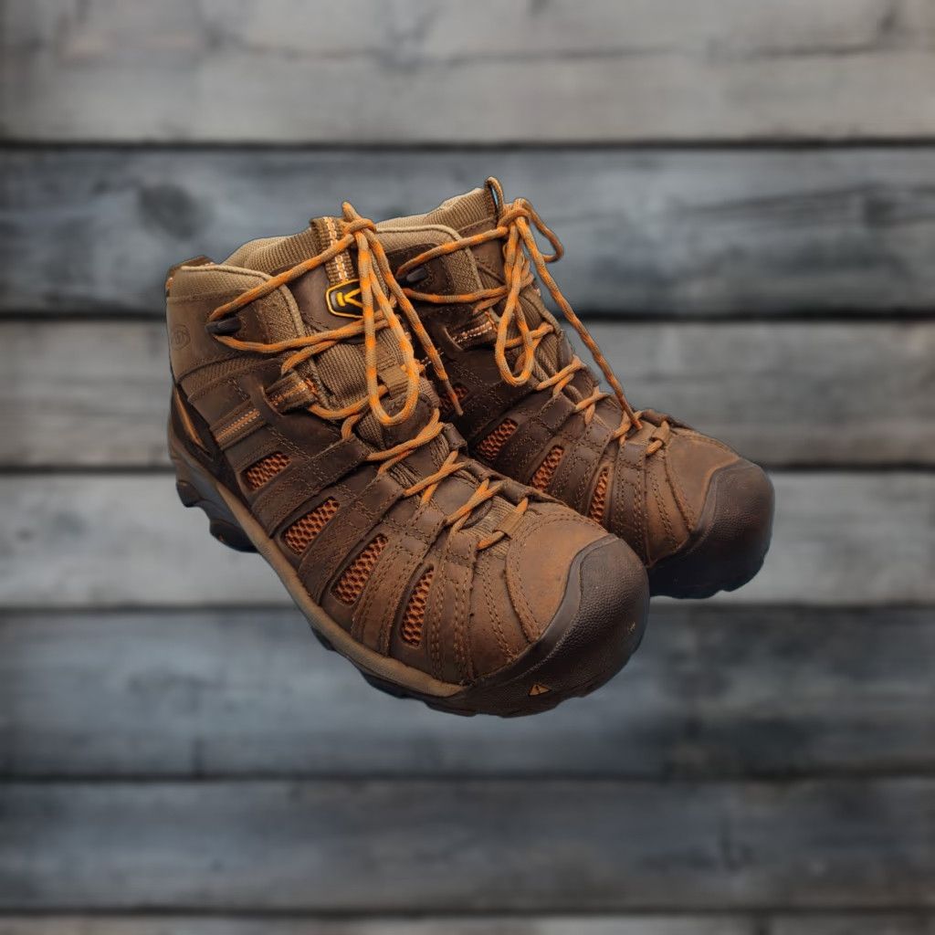 KEEN Flint II Mid Waterproof Brown Steel Toe Women's Work Hiking Boots Size 9