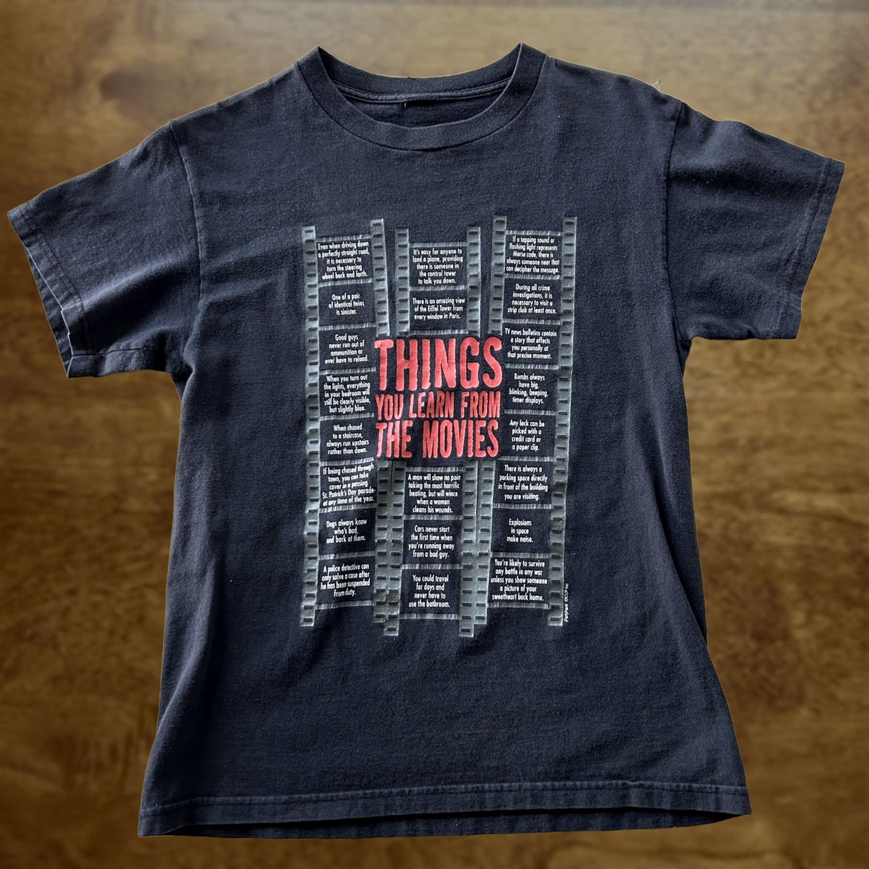 Vintage Partyland Y2K Things You Learn From The Movies Shirt Mens Small Black Tee Size US S / EU 44-46 / 1 - 1 Thumbnail