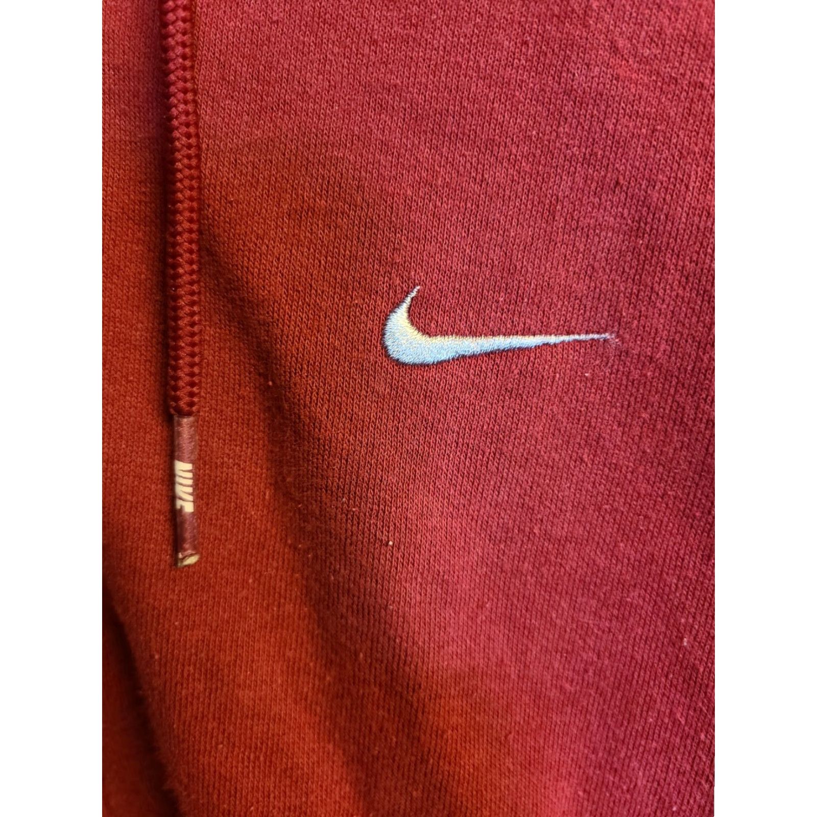 Nike NIKE Hoodie Sweatshirt Men M Embroidered Swoosh Full Zip Crimson Red Gray Tag Vintage Shirt Size US M / EU 48-50 / 2 - 5 Thumbnail