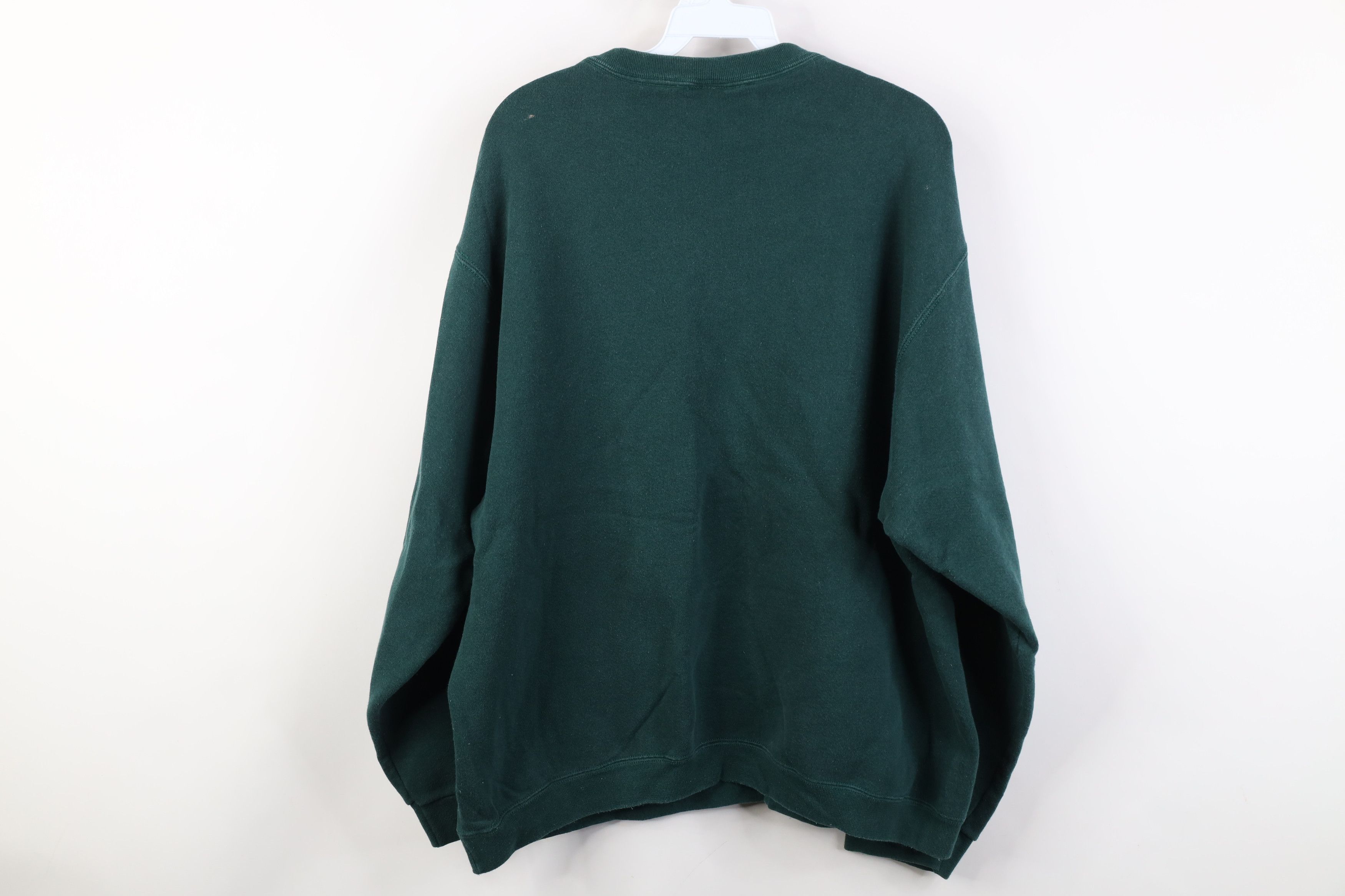 Vintage Vintage 90s Streetwear Blank Heavy Crewneck Sweatshirt Green Size US XL / EU 56 / 4 - 13 Thumbnail