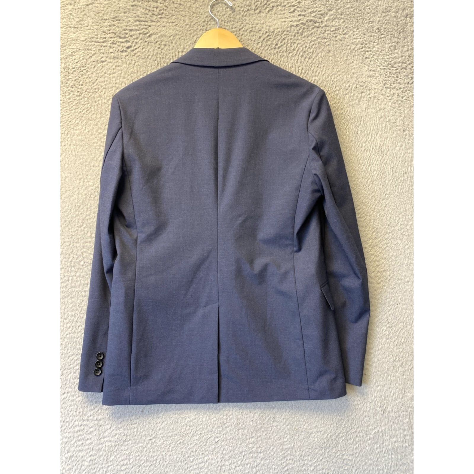 J.Crew J.CREW Blazer Mens 36S Blue Chambray Polyester Blend Slim Notch Lapel 2-Button Front Casual Wedding Party Business Size 36S - 7 Thumbnail