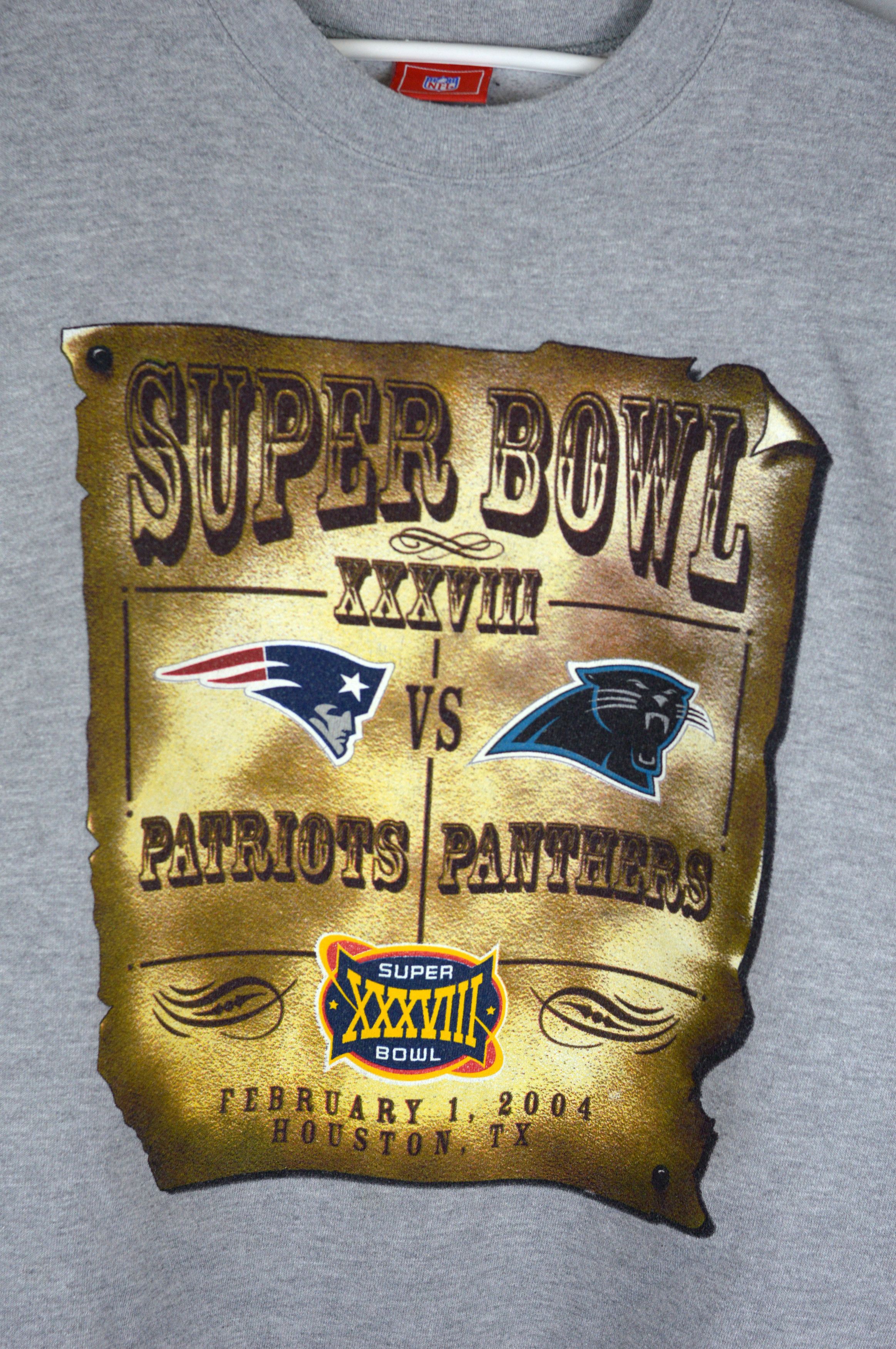 Vintage Vintage Super Bowl Patriots vs Panthers 2004 sweatshirt Size US XXL / EU 58 / 5 - 2 Thumbnail