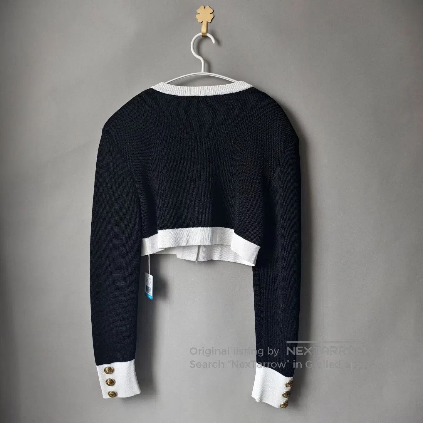 Balmain BALMAIN Viral Cropped Gold Button Jacket| Size XS / US 0-2 / IT 36-38 - 2 Thumbnail