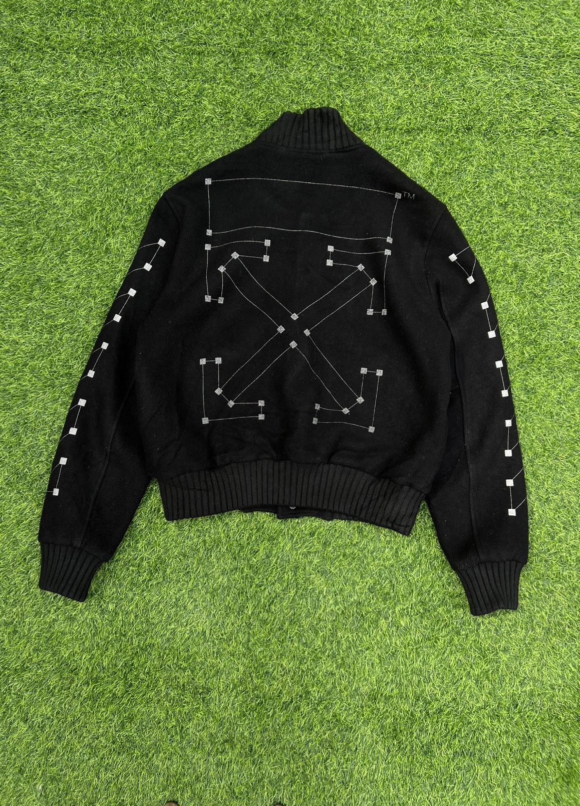 Off-White Off-White c/o Virgil FW20 (Black) Wool VarsityJacket- Large Size US M / EU 48-50 / 2 - 7 Thumbnail