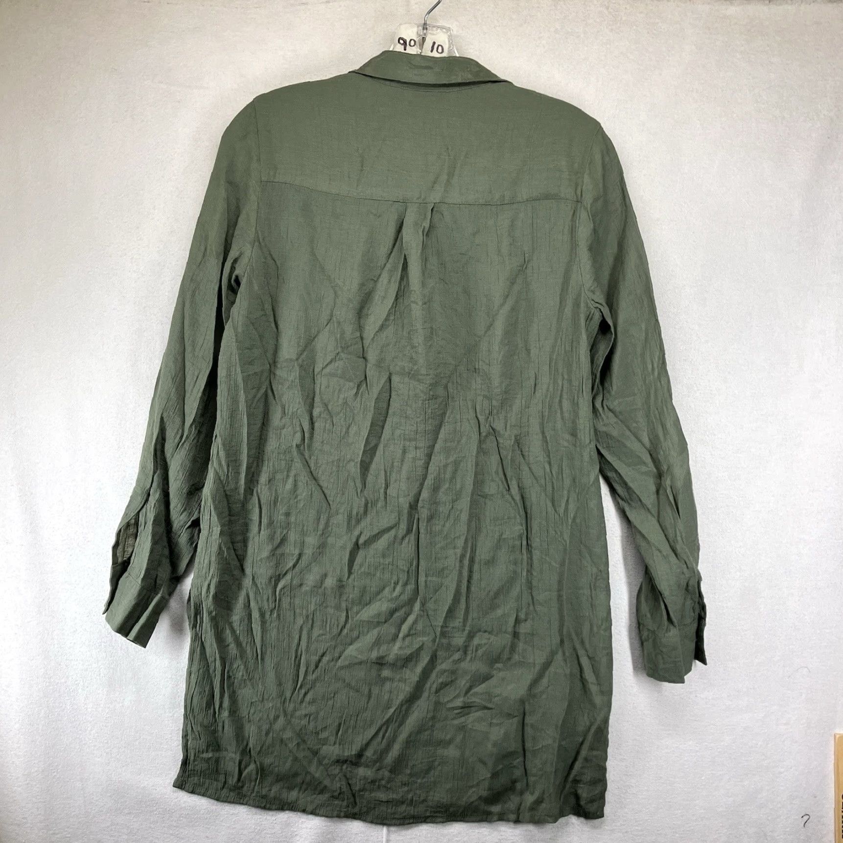 Nanette Lepore Nanette Lepore Women's Blouse Small Sage Green Button Collared Long Sleeve Rayon Blend Relaxed Fit Casual Shirt 90s Bohemian Beach Size S / US 4 / IT 40 - 2 Thumbnail