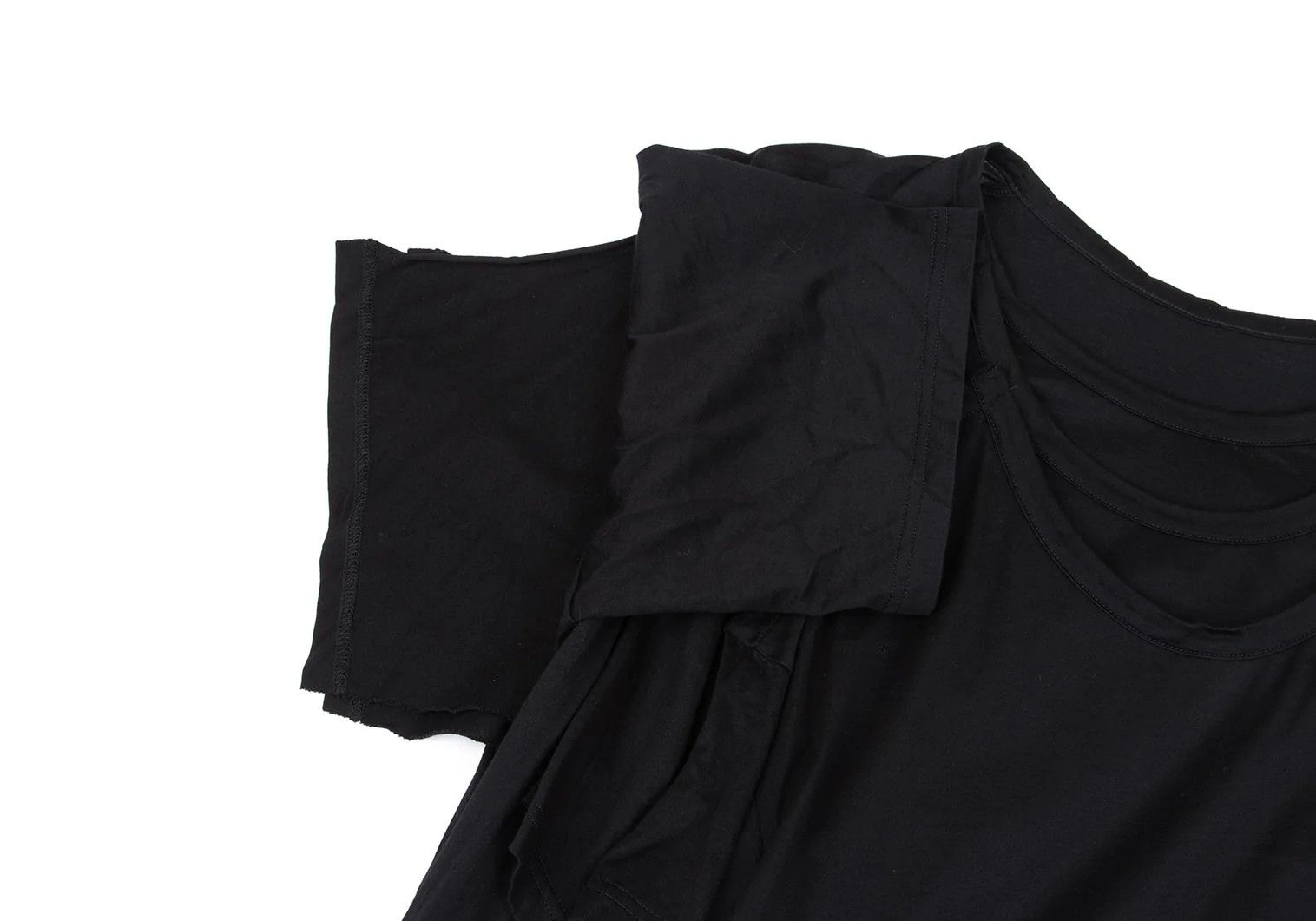 Yohji Yamamoto Yohji Yamamoto Cotton Triple Layered T-Shirt Black 2 Size US M / EU 48-50 / 2 - 5 Thumbnail