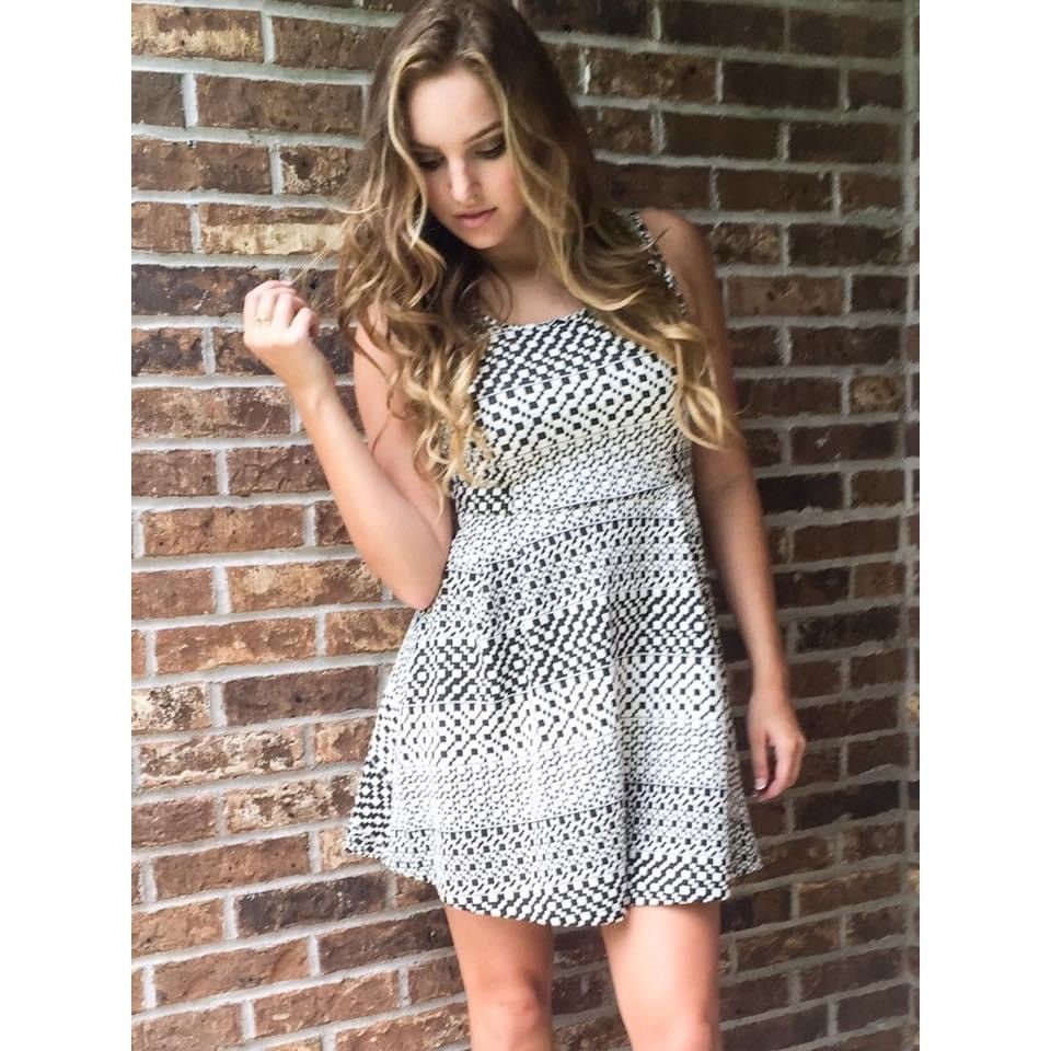 Other NWT Black & White Fit & Flare Mini Dress | Mod Mob Wife Offi Size L / US 10 / IT 46 - 6 Thumbnail