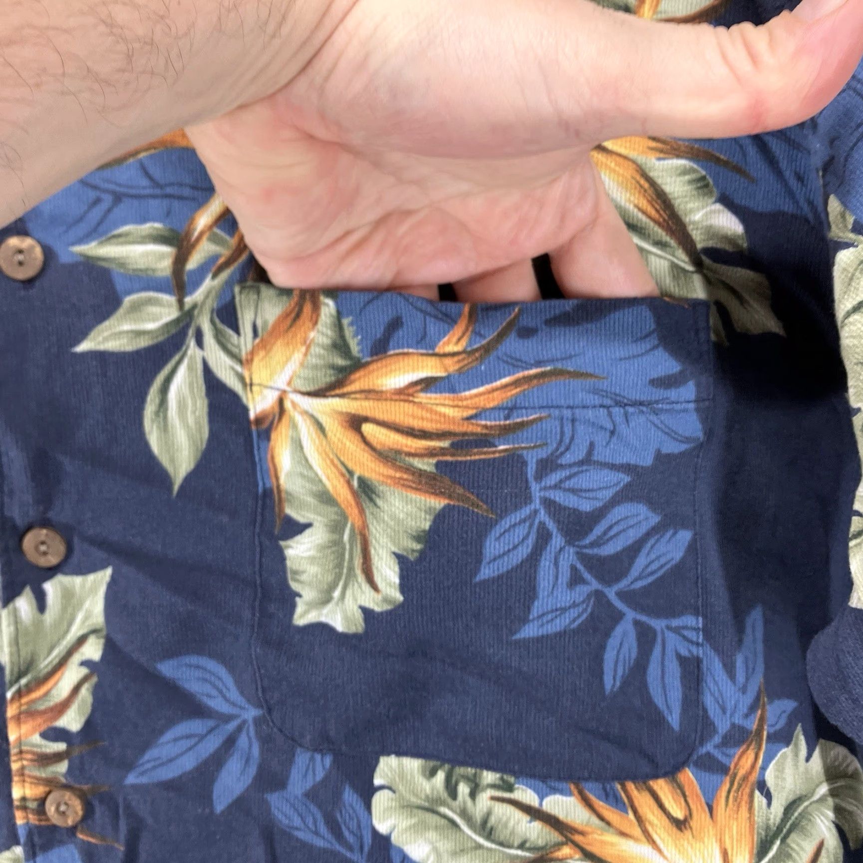 Nautica Nautica Floral Button-Up Shirt Mens XL Blue Short Sleeve Casual Cotton Blend Size US XL / EU 56 / 4 - 6 Thumbnail