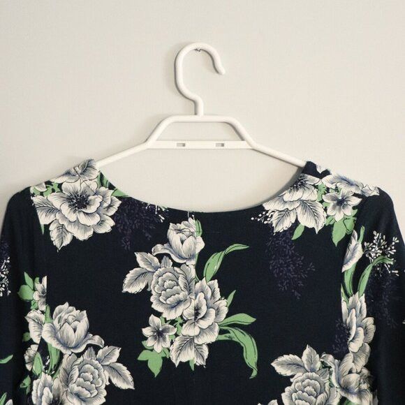 Loft Loft Women's MP Blue Midi Stretch Crewneck Dress Size ONE SIZE - 4 Thumbnail