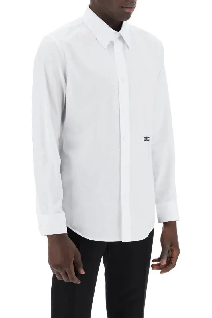 Celine o1y1024 Solid Color Shirt in White Size US XL / EU 56 / 4 - 2 Thumbnail