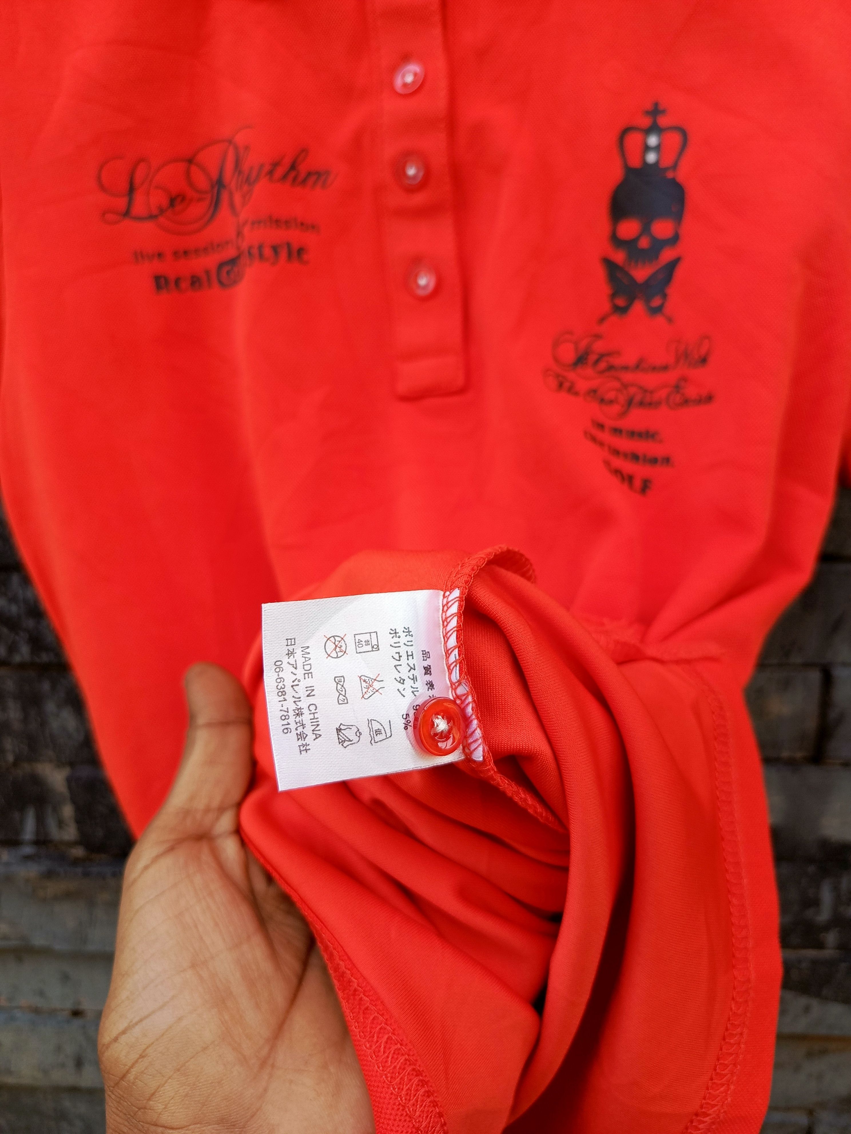 Japanese Brand Le-Rhythm Skull Graphic Polo — Statement Piece — NVMBER17 Size US L / EU 52-54 / 3 - 6 Thumbnail