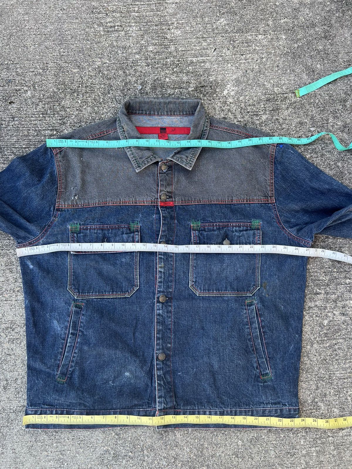 Marithe + Francois Girbaud Vintage MFG Distressed Oversized Denim Jacket Size US XL / EU 56 / 4 - 3 Thumbnail