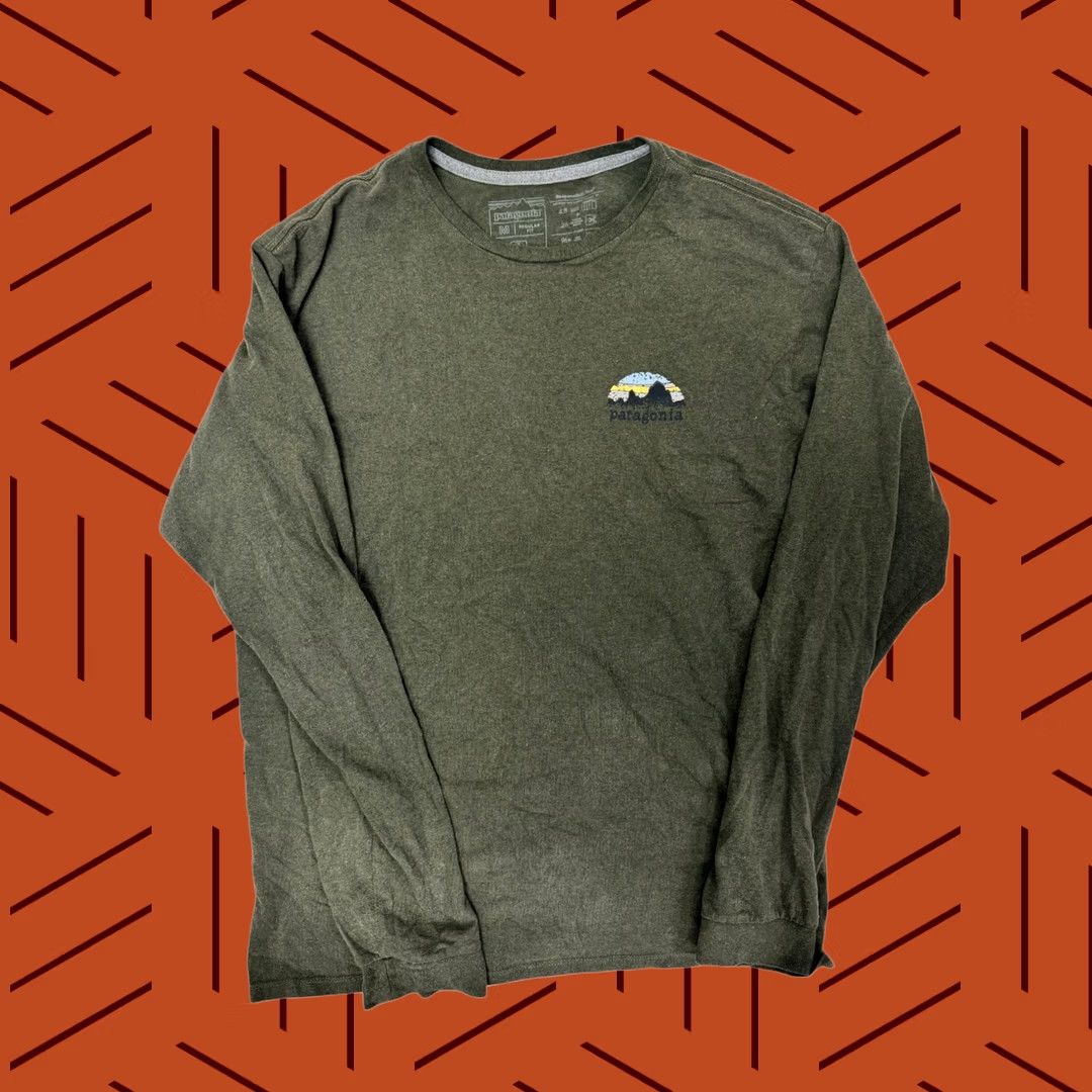 Patagonia Patagonia Men's M Responsibili-Tee Long Sleeve T-Shirt Olive Skyline Stencil Size US M / EU 48-50 / 2 - 1 Thumbnail