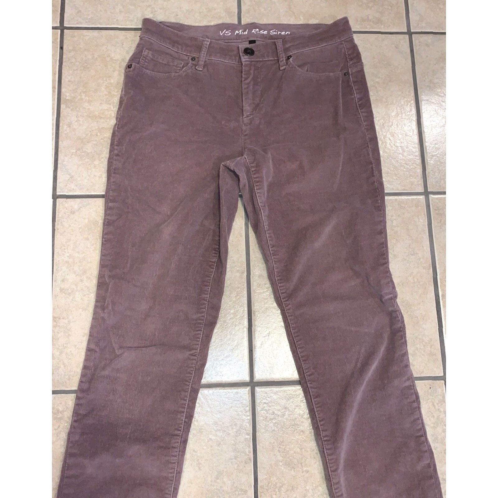 Victoria's Secret Womens Victoria's Secret VS Siren Dusty Pink Mid Rise Corduroy Skinny Pant 4 Regular Slim fitting Men's Women Girls Size 27" / US 4 / IT 40 - 3 Thumbnail
